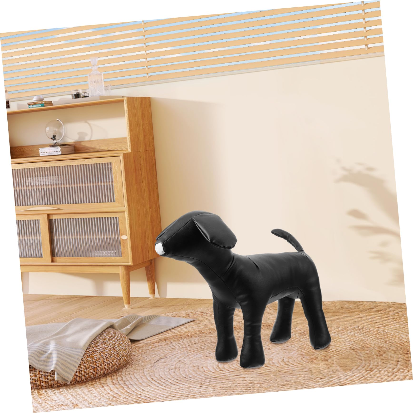 Mannequin de Chien en Cuir PU Noir pour Vêtements d'animaux, Modèle Polyvalent et Facile à Nettoyer, pour Présentation et Exposition de Produits Canins