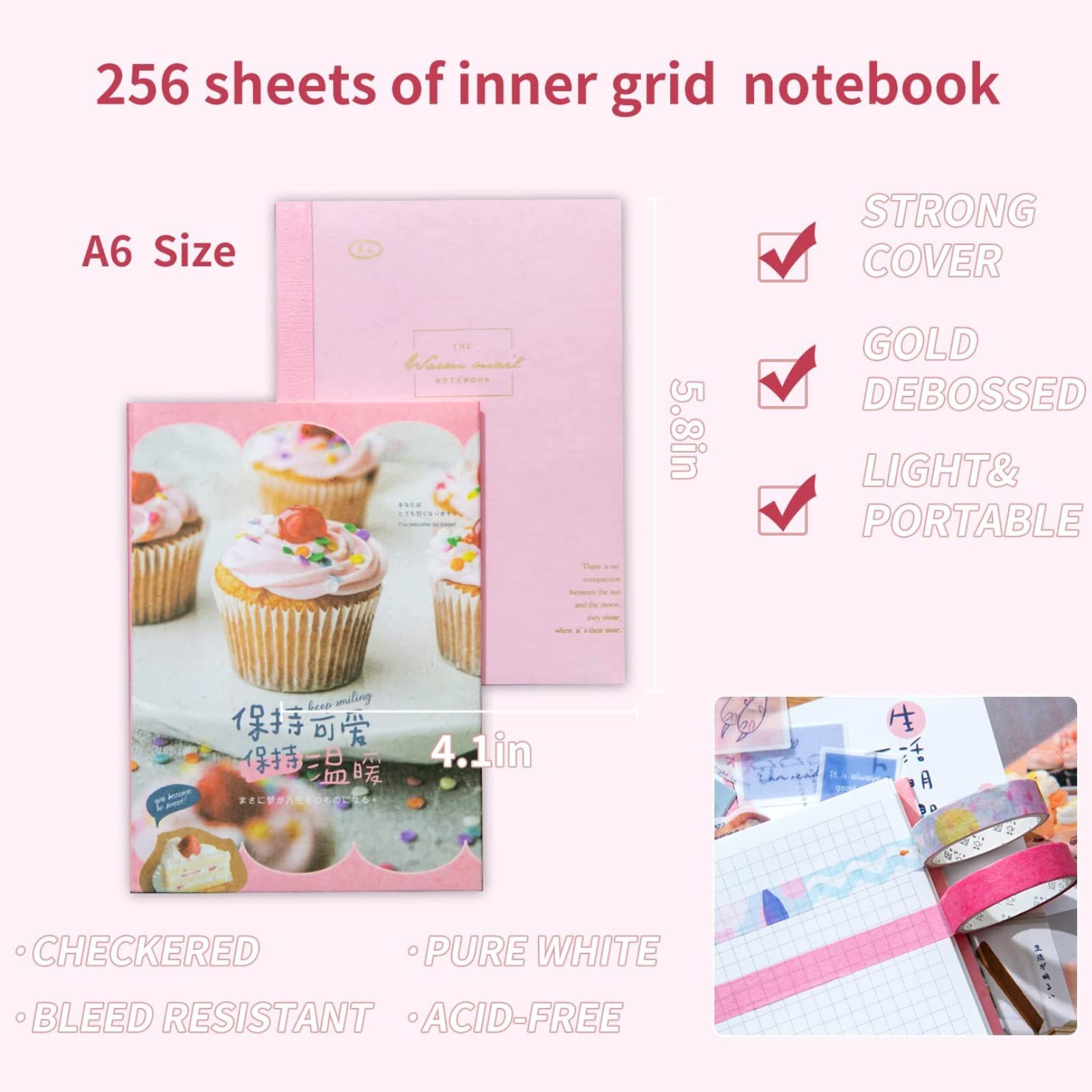 The AutoStory Floral Scrapbooking Bundle A6 Junk Journal Aesthetic Decals Art Craft Pages Washi Tape DIY Stationery Set Planner Decor Keepsake Present for Teens Girls (My Sweetheart, Pink) 2