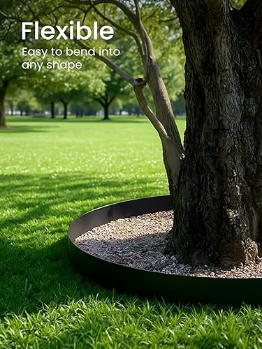 Miniatura 4 de GROWNEER Borde de jardín de 4 pulgadas de alto, 33 pies, borde de borde de jardín de goma con 30 grapas de paisaje, 1 martillo, borde de jardín para