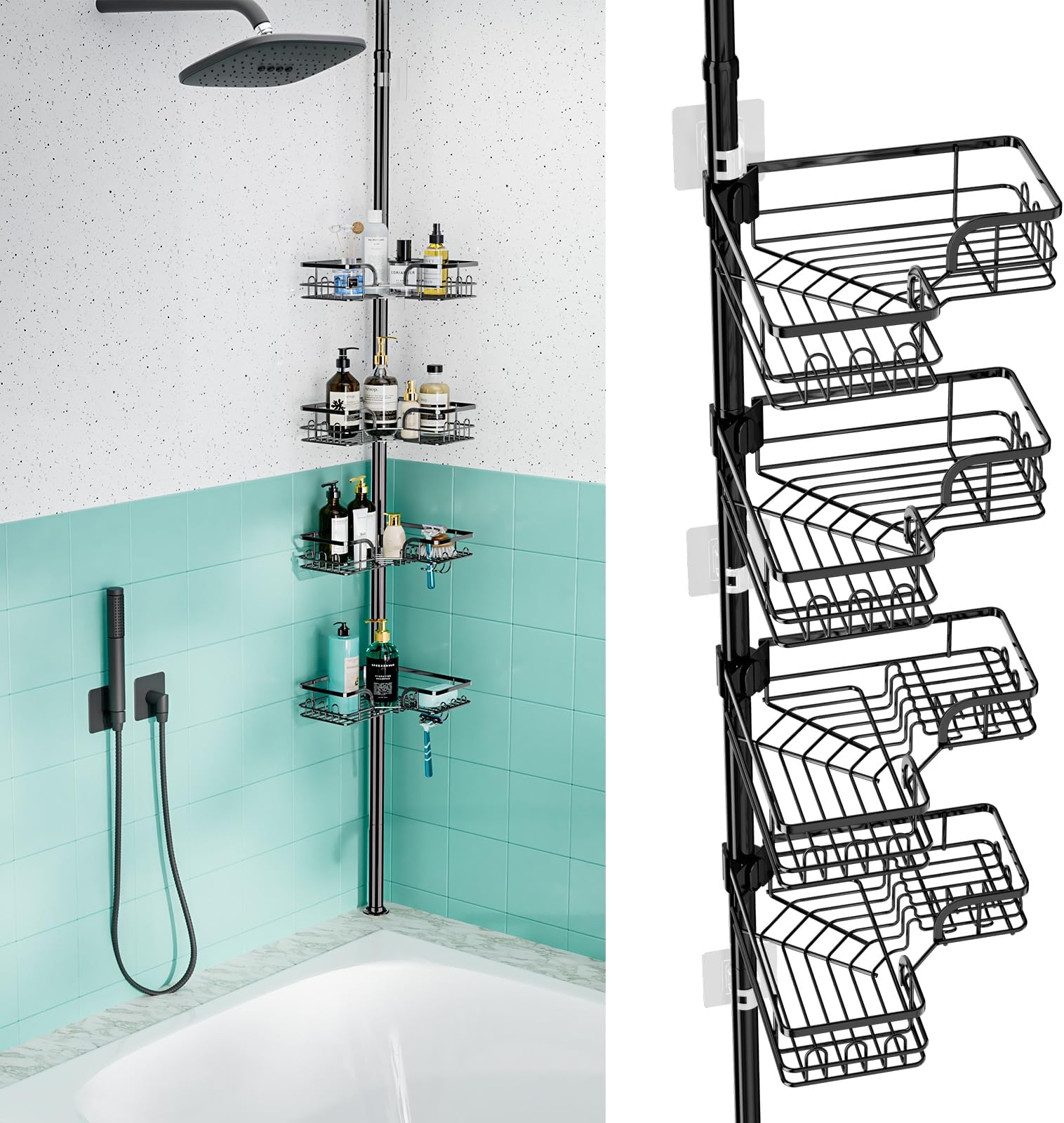 MOFAOTU 4Layer Corner Shower Organizer, Rustproof