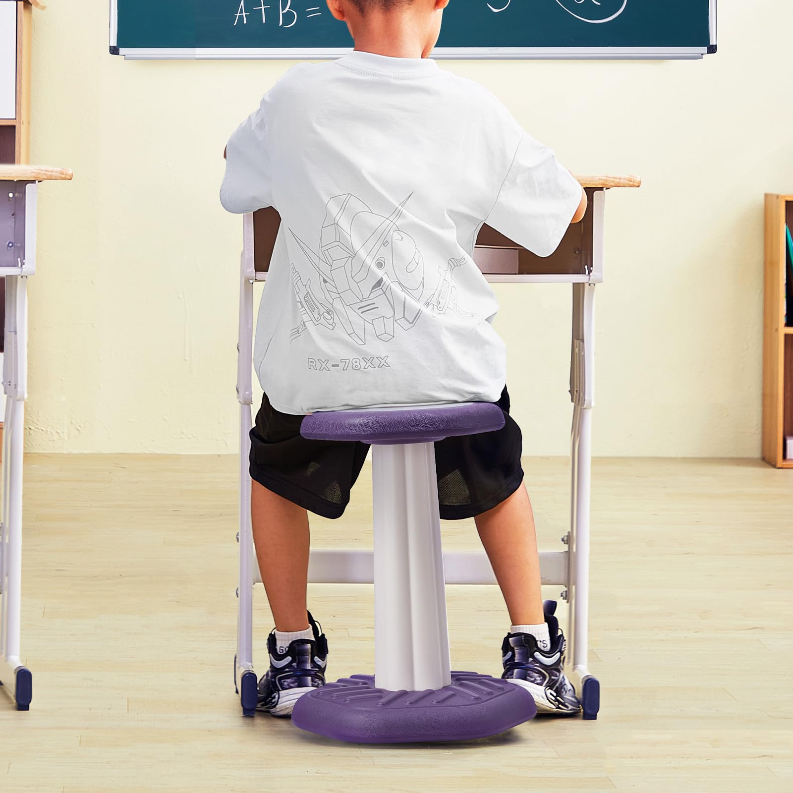 VEVOR Sedia Attiva per Bambini, Sedia Oscillante con Cuscino in Spugna, Sgabello Oscillante Migliora Concentrazione, Postura e Calma dei Bambini, Sgabello Traballante, Ideale per Scuole Casa, Viola