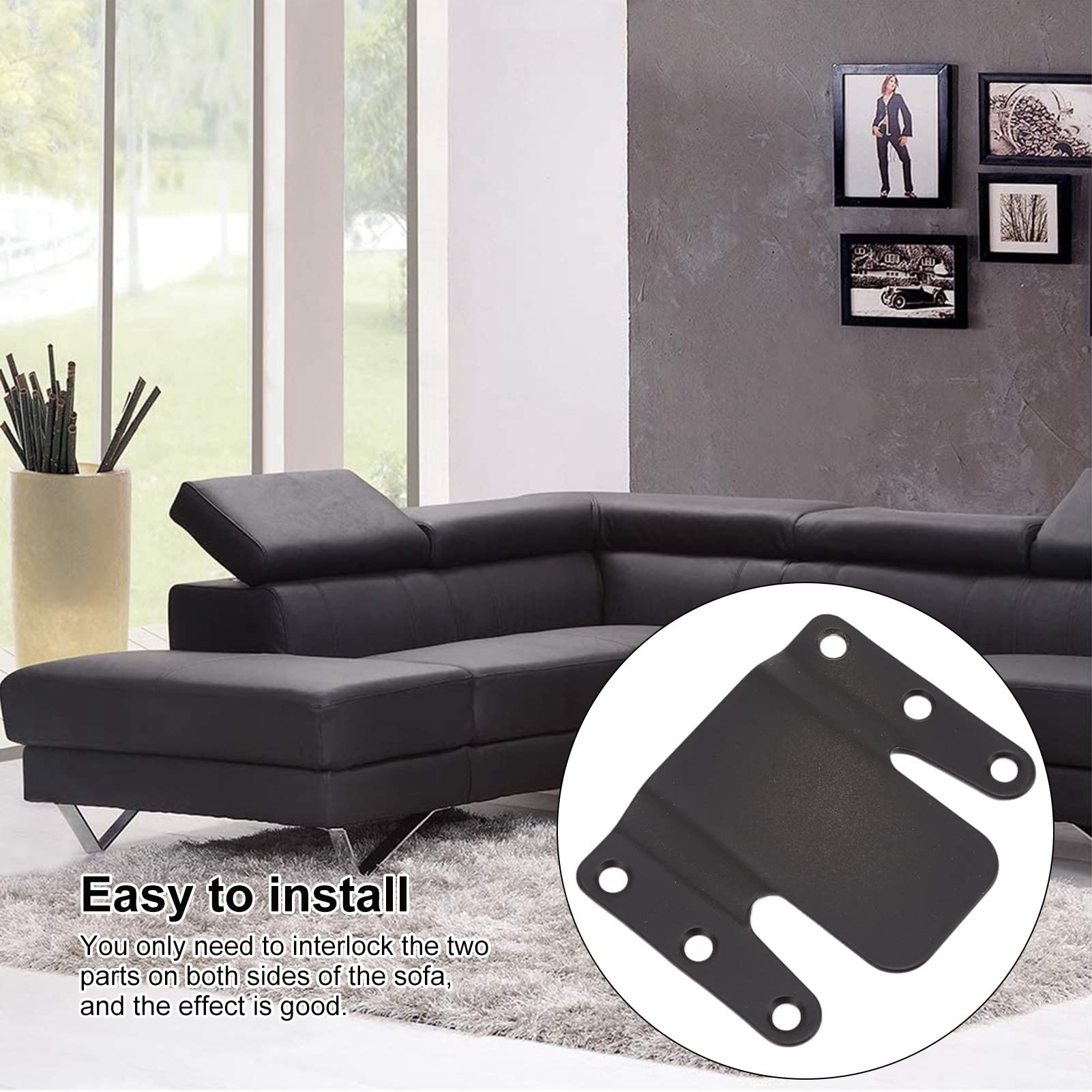 4 Sets of Interlocking Sofa, iversal Furniture Connecting Bracket, Sofa Connecting Bracket for Home Dormitory (Hole Size 0.5cm)