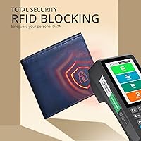 Vista 101 de Carteras RFID delgadas para hombres - Cartera de bolsillo frontal de piel genuina Marrón vintage