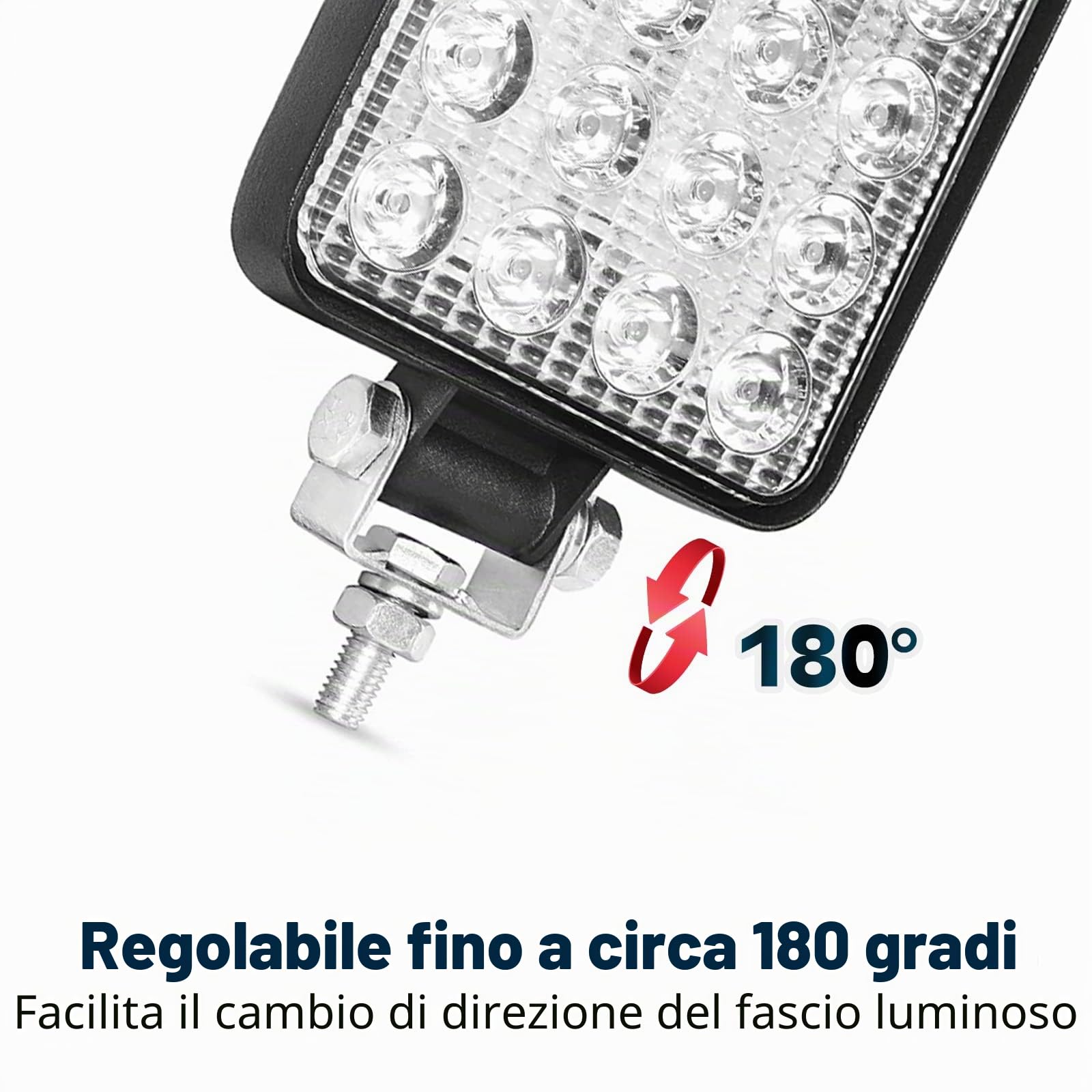 Sporgo LED fari da lavoro, 2 pezzi da 48W, LED per fuoristrada, riflettore, fari aggiuntivi, 12V 24V, impermeabili IP67, per trattore, escavatore, SUV, UTV, ATV