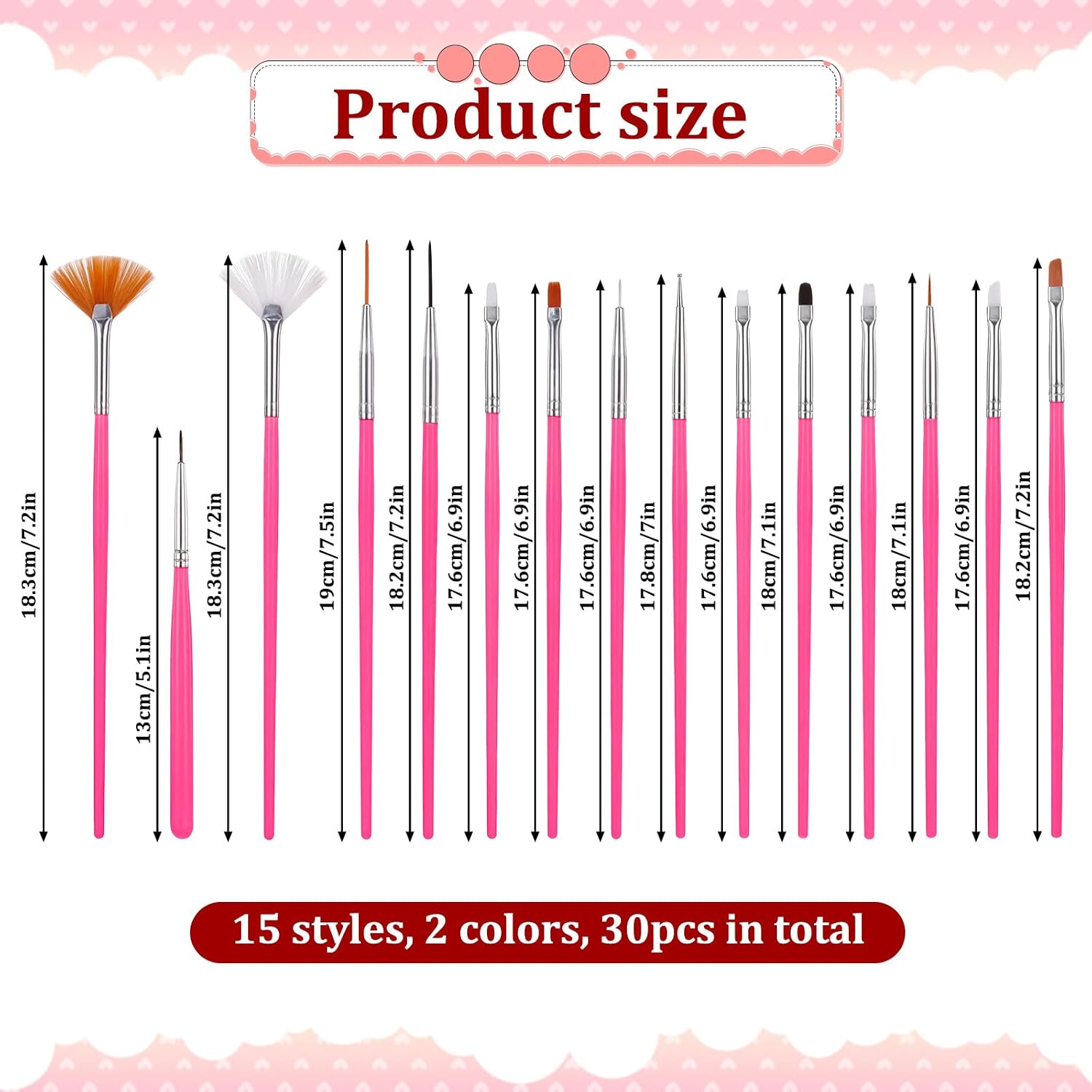 30 PCS Food Paint Brush, Food Safe Paint Brushes Cake Decorating Brushes Set for Fondant Cookie Icing, Multi Function Pastry Painting Tool for Baking DIY Craft