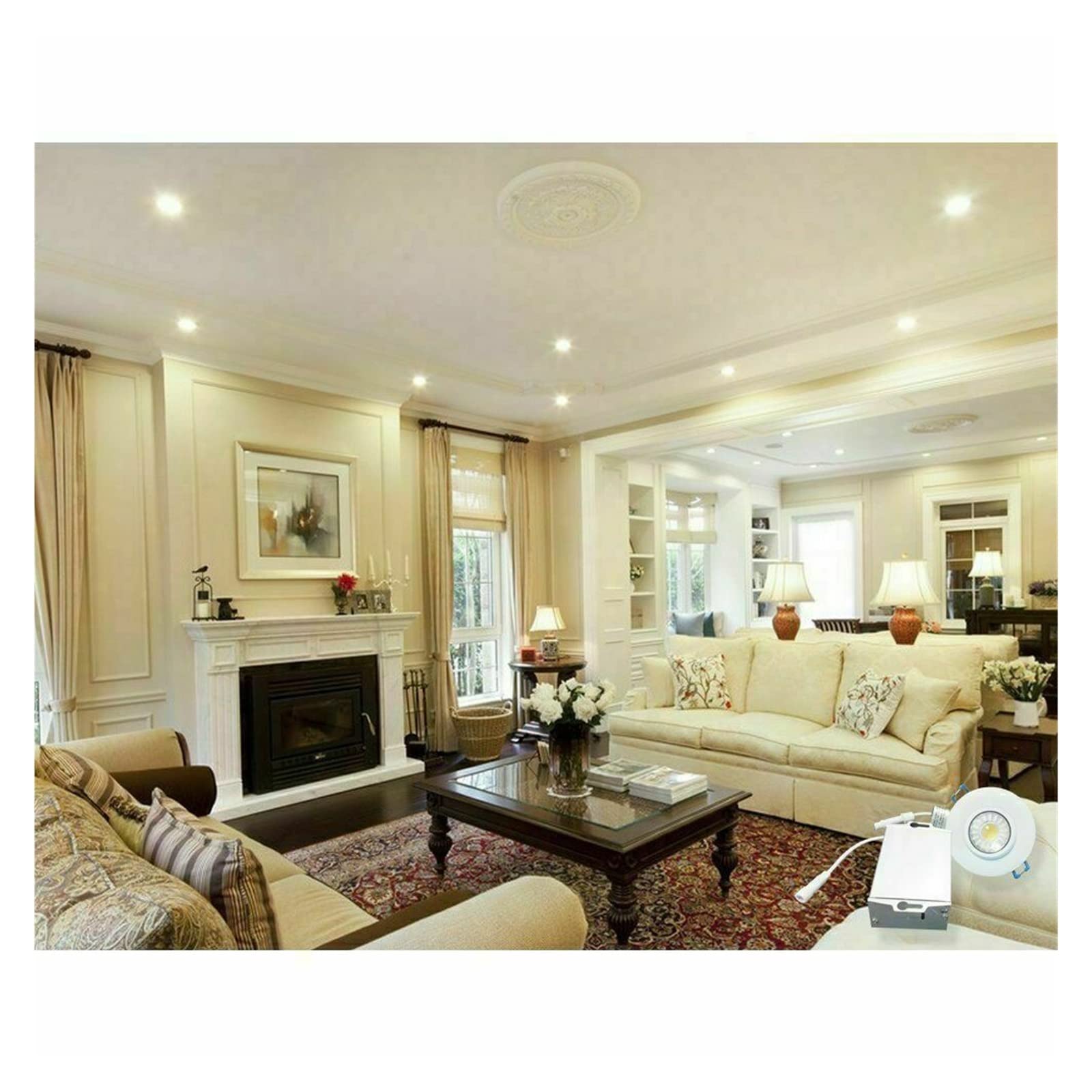 VIVALAMP MINI FARETTO LED SILVER DA INCASSO 3W 37MM COB INCLUSO TRASFORMATORE LED DRIVER 3000K