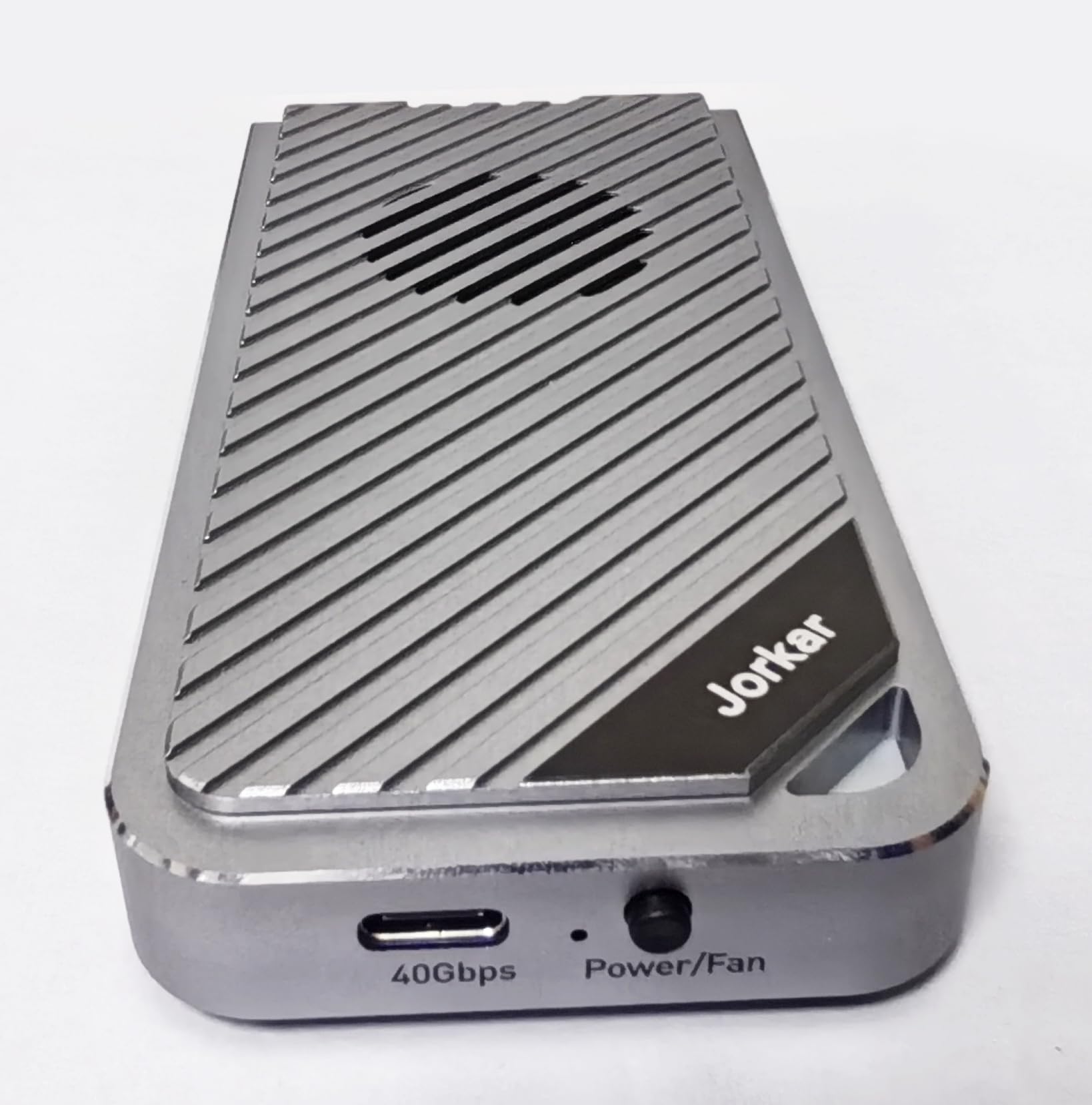 Jorkar Scatola SSD NVMe Esterno Lettore 40Gbps con Ventola, Compatibile con Thunderbolt 4/3, USB4/3.1/3.0, Scatola in Alluminio M.2 a USB-C, 2280 M-Key PCIe (NO SSD)