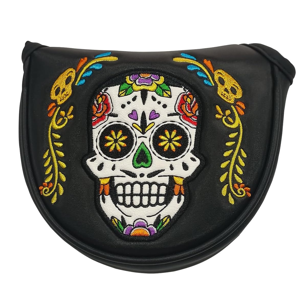 Qury Funda para Cabeza de Palo de Golf con diseño de Calavera de Esqueleto Divertido, Cierre magnético, Color Negro