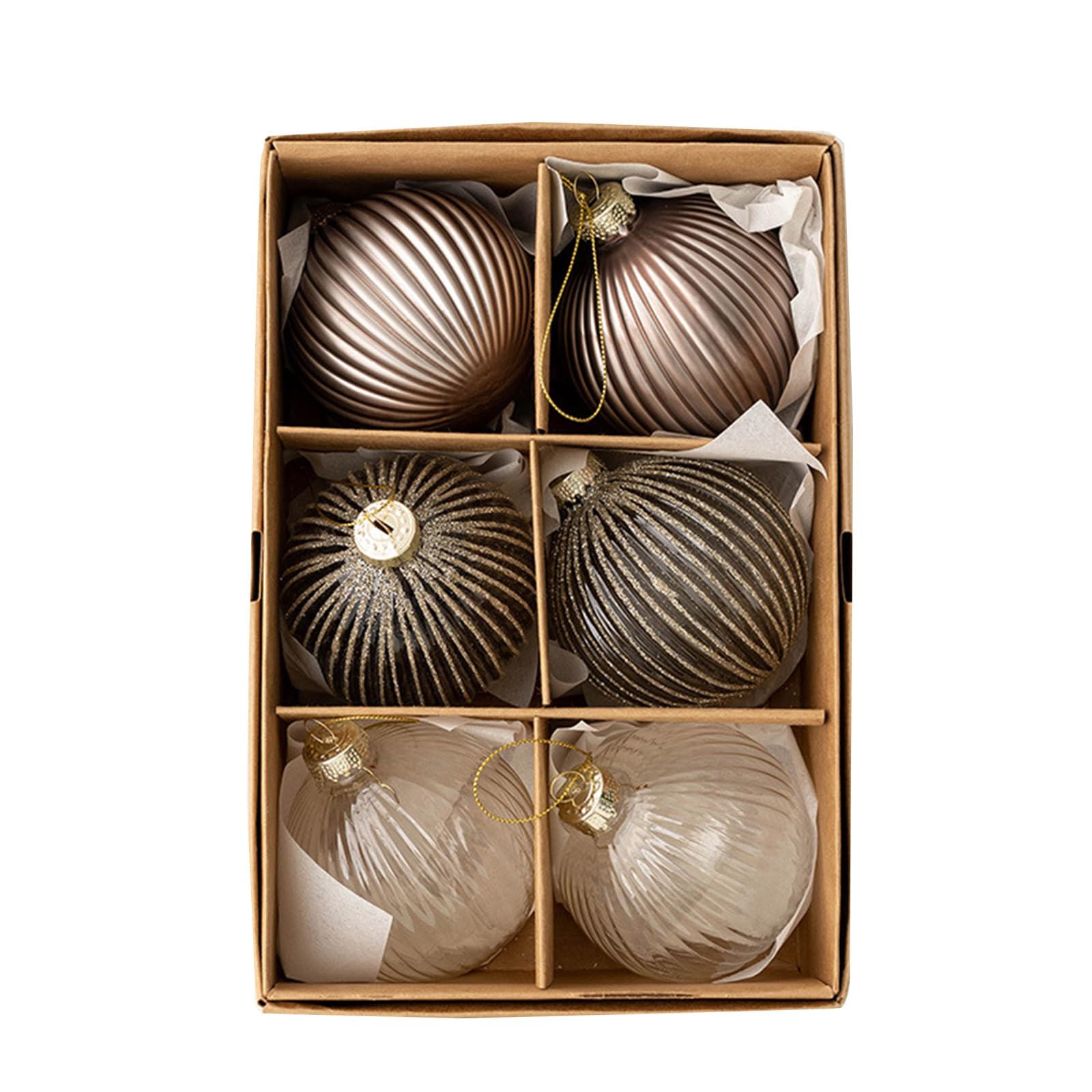 Jazuaiao Of 6 Exquisite Glass Christmas Bauble Balls Ornaments Create Festive Atmospheres At Homes Festival Party Ornament Shatterproof Christmas Balls