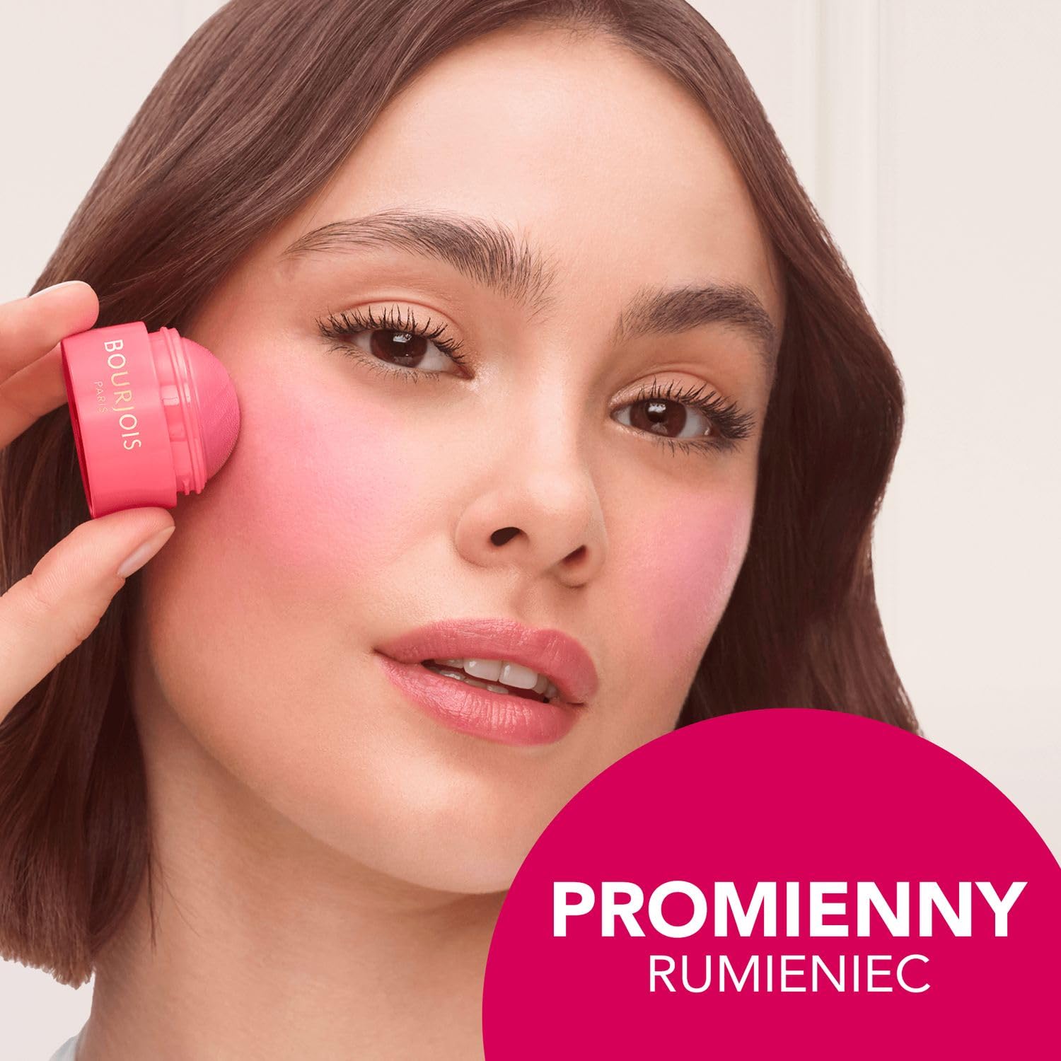 Bourjois Róż do Policzków w Kremie Little Round Pot, 03 Berry, Trwały, Utrzymuje się przez Cały Dzień, Jedwabista, Łatwa do Blendowania Formuła, Naturalny Rumieniec, 8.5 G
