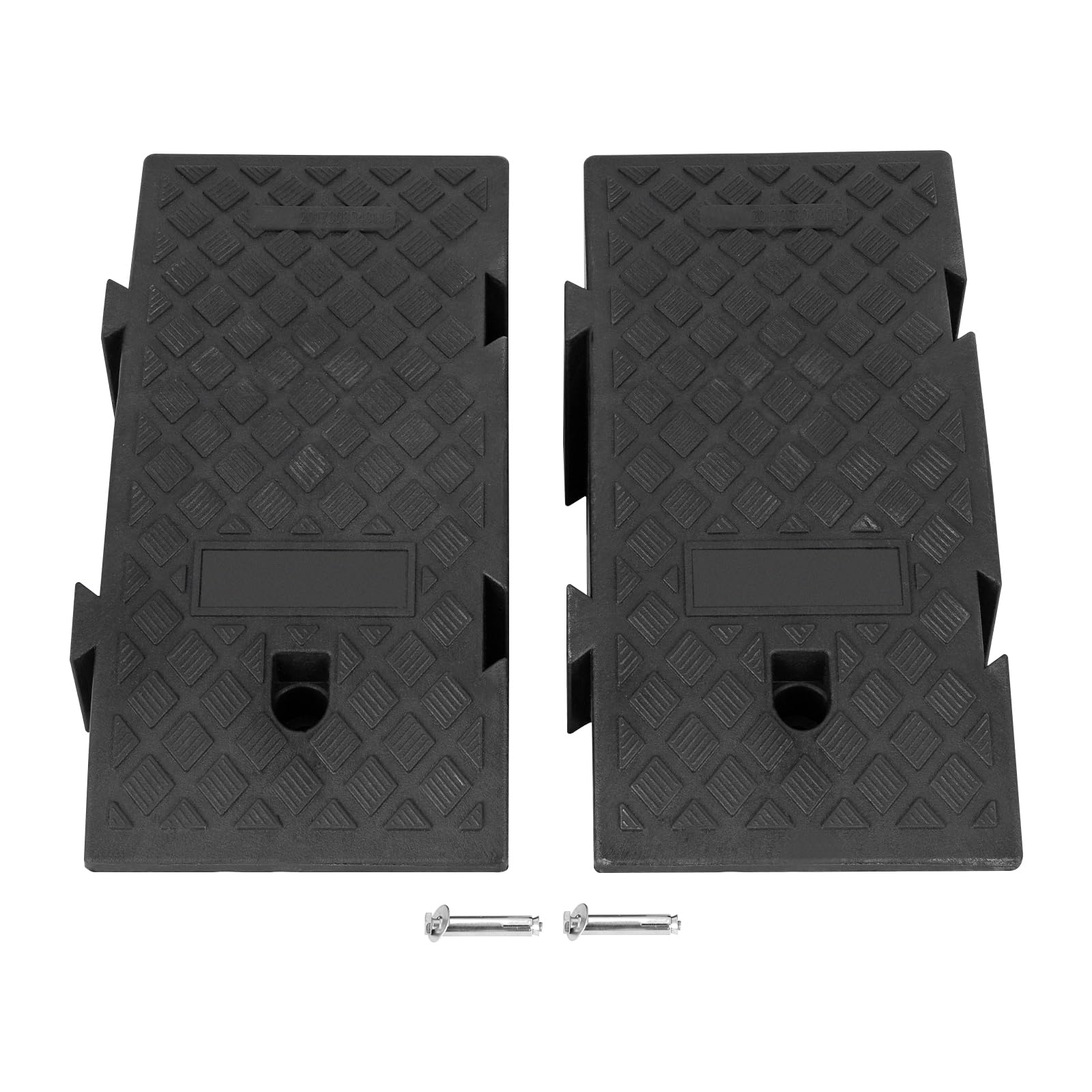 Rampa di carico, Rampa di accesso per auto, in plastica robusta, Rampa di soglia antiscivolo per marciapiede bordo Garage, Set di 2 rampe portatili 25 x 45 x 19 cm, capacità di carico elevato Moto