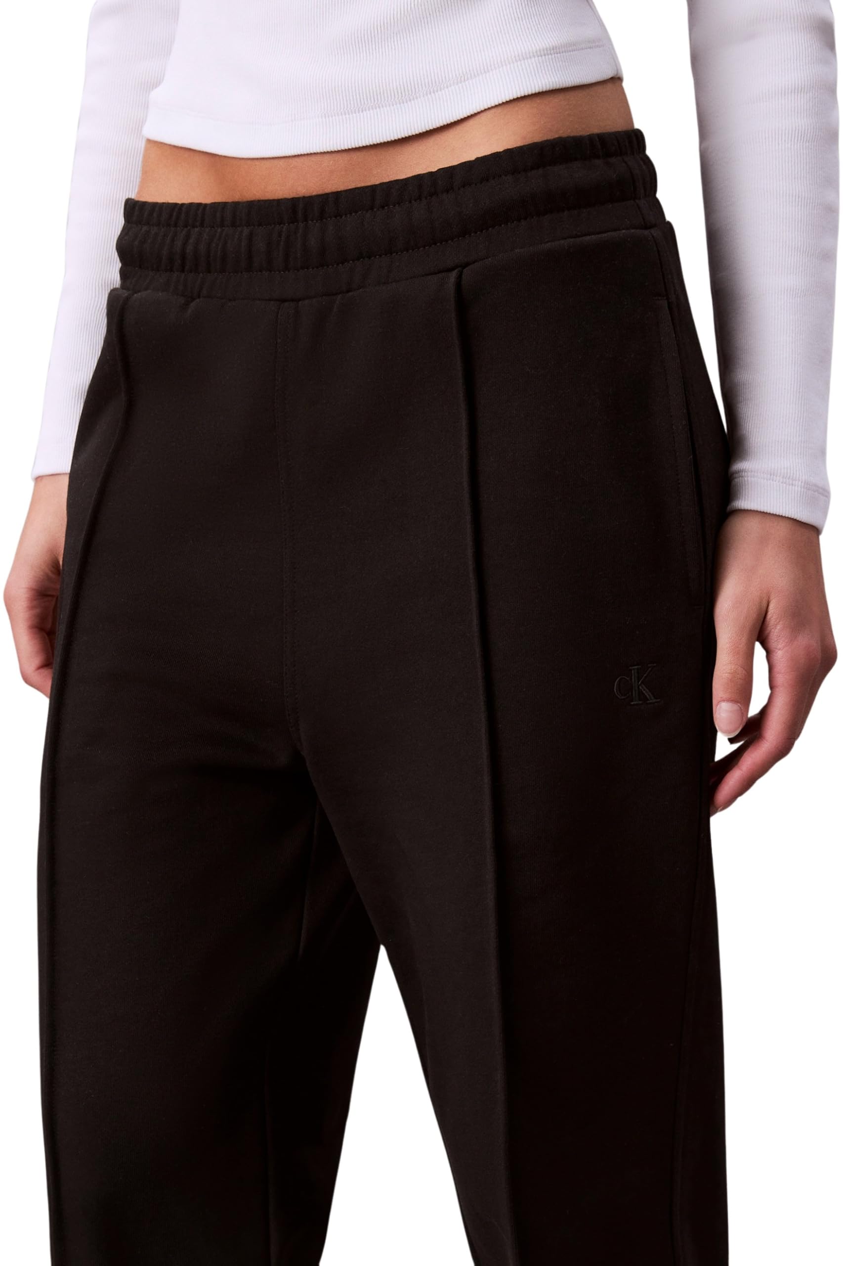 Calvin Klein Pantalon de Jogging Femme Archive Logo French Terry Jambes Droites