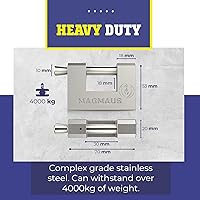 Vista 2 de Magmaus® RTL70 [Armoured] High Security Padlock – Heavy Duty Container Lock with 0.70” Shackle Clearance & 0.39” Thick Bolt – Weatherproof Outdoor