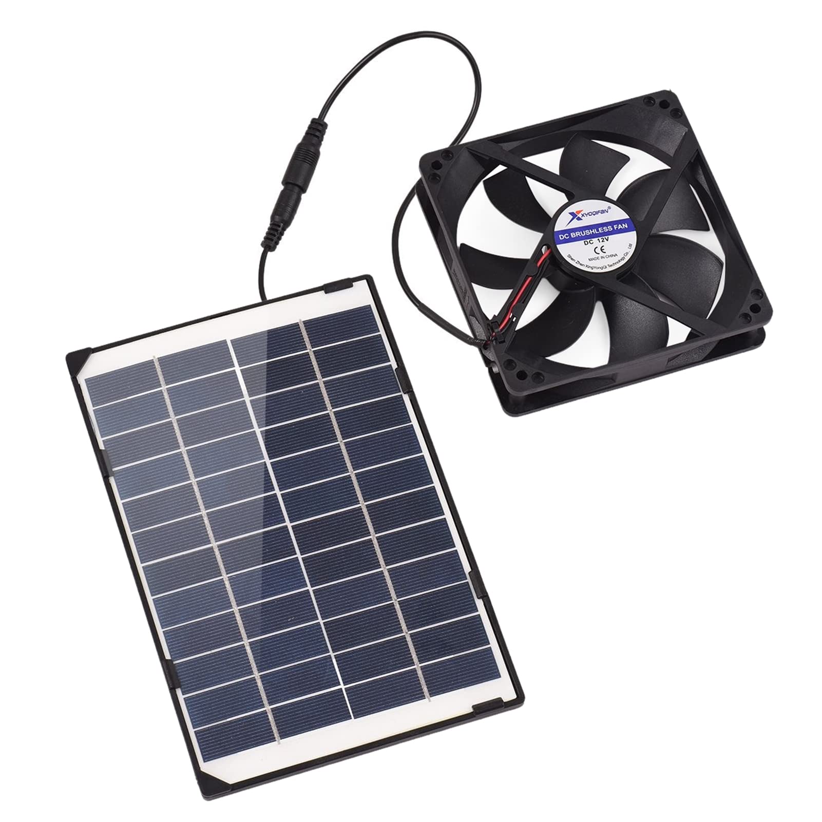 Brrnoo Solar Fan, Energy Efficient Ceiling Mountable Solar Attic Fan for House, Chicken Coops, and Home Garden Use