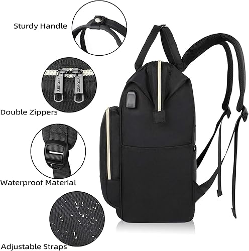 Miniatura 4 de Ytonet Mochila para laptop para mujer, mochila grande de 17.3 pulgadas para mujer, bolsa de viaje con compartimento para laptop, puerto de carga