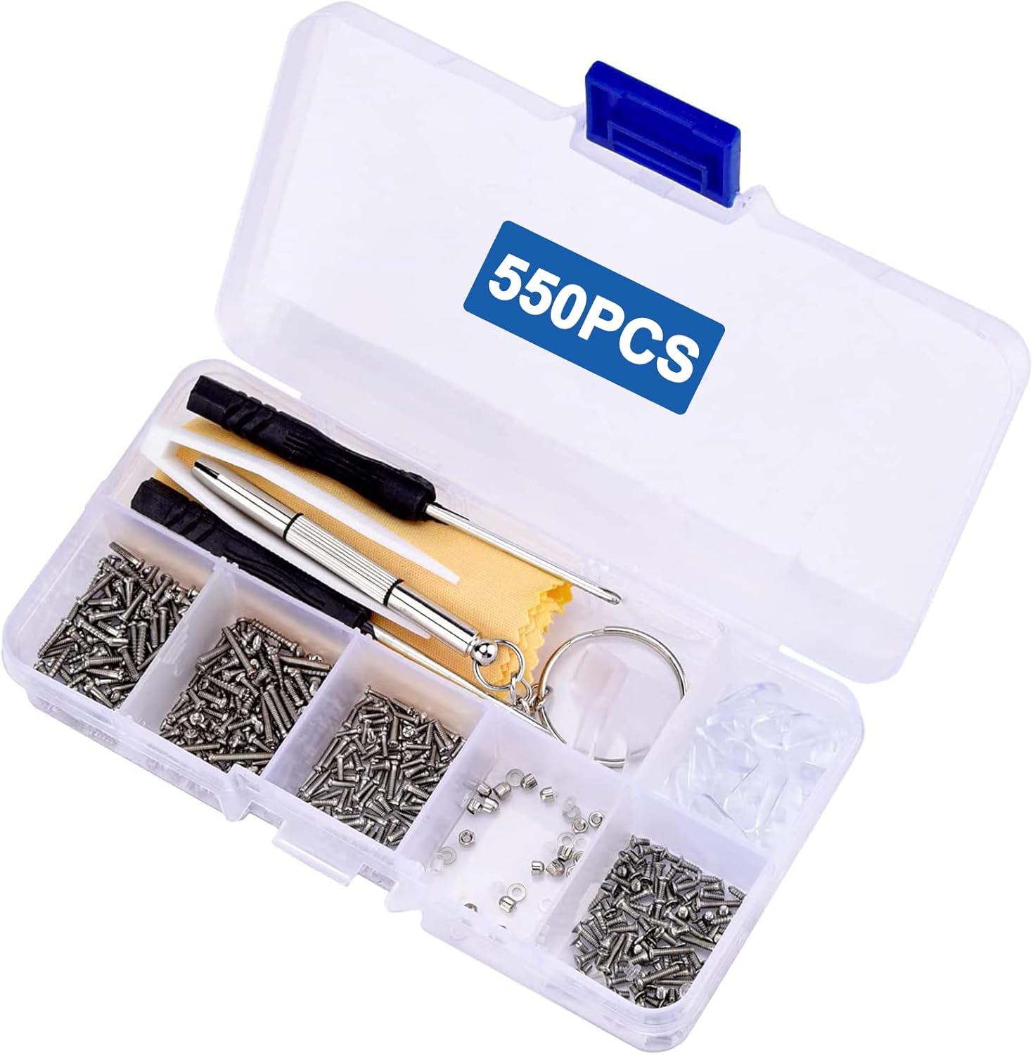 Glasses Repair Tool Kit, 550PCS Spectacles Repair Tool Kit with Mini