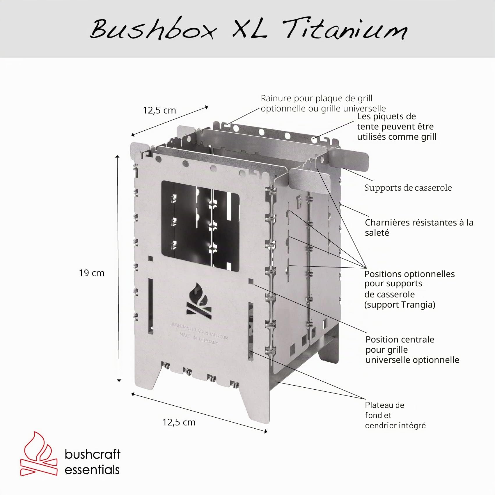 Réchaud à bois Bushbox XL titane