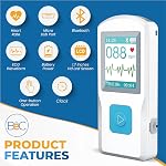 BEC portatif ECG moniteur - Moniteurs électrocardiographes en moins de 30 Secondes, pas besoin d'un smartphone, toutes les mesures sont faites sur l'appareil