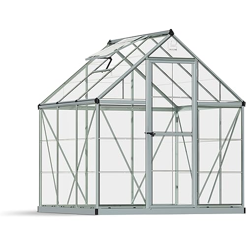 Palram 701626 6 x 6m Harmony Polycarbonate Greenhouse with Aluminuim Frame and Base - Silver