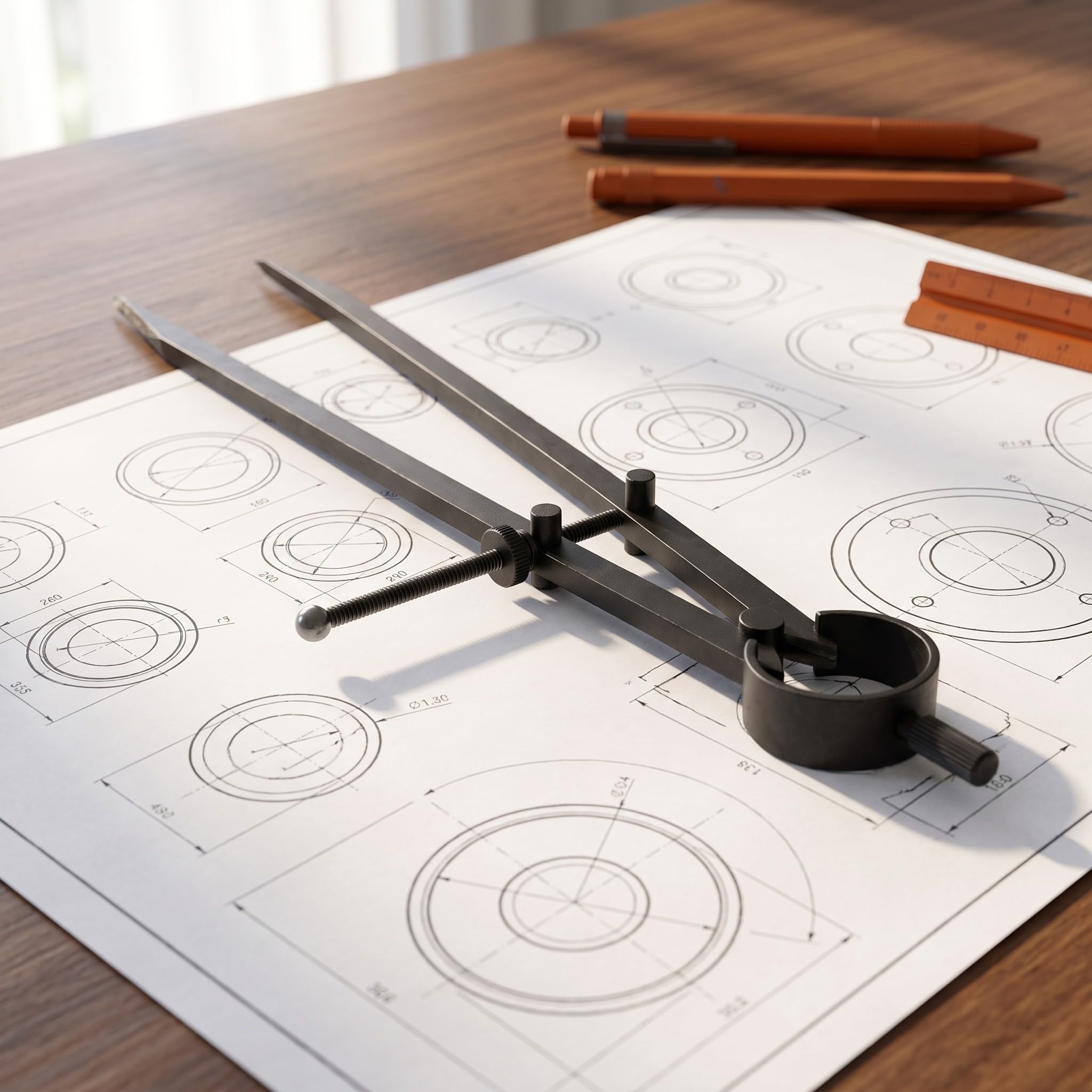 Compás geométrico, herramienta para trazar círculos de 14 pulgadas para dibujo técnico, dispositivo para hacer círculos, compás matemático de metal para la escuela y la oficina.