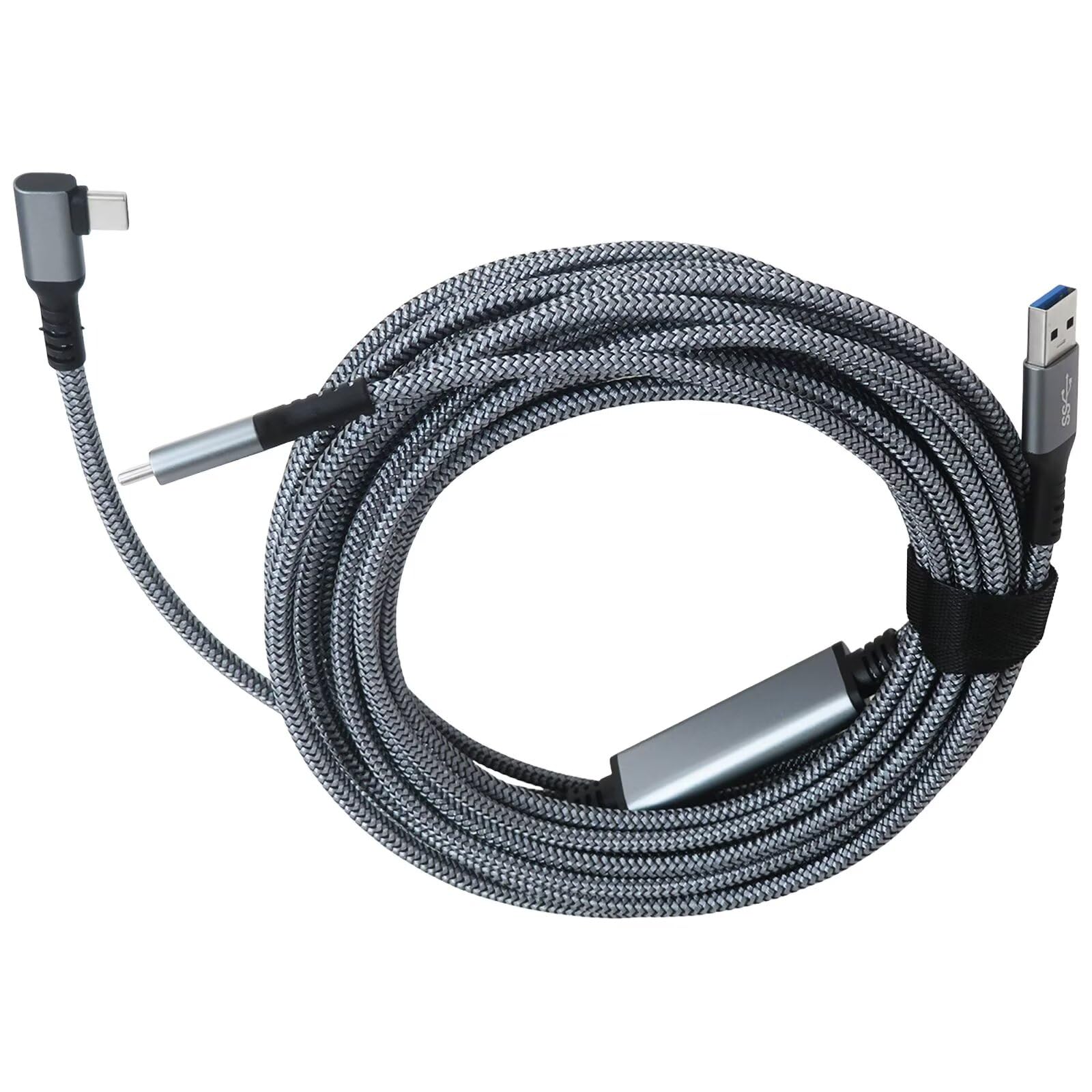 Cable de enlace USB C de 16 pies con puerto de carga separado para Meta Quest 3/2/Pro y para Pico 4, 5 Gbps