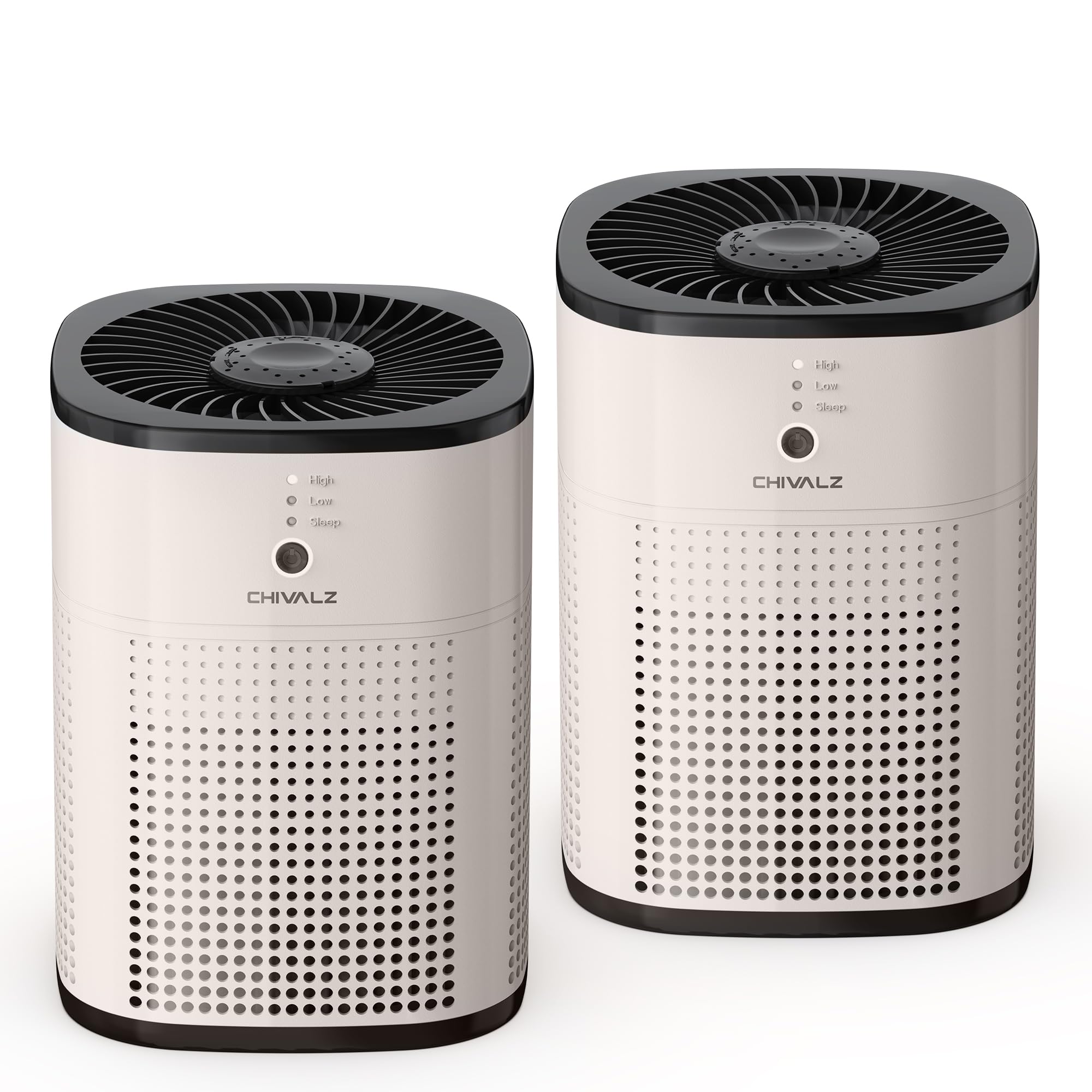 2 Pack CHIVALZ Air Purifiers for Bedroom with True HEPA Filter for Smoke Dust Pollen Pet Dander Small
