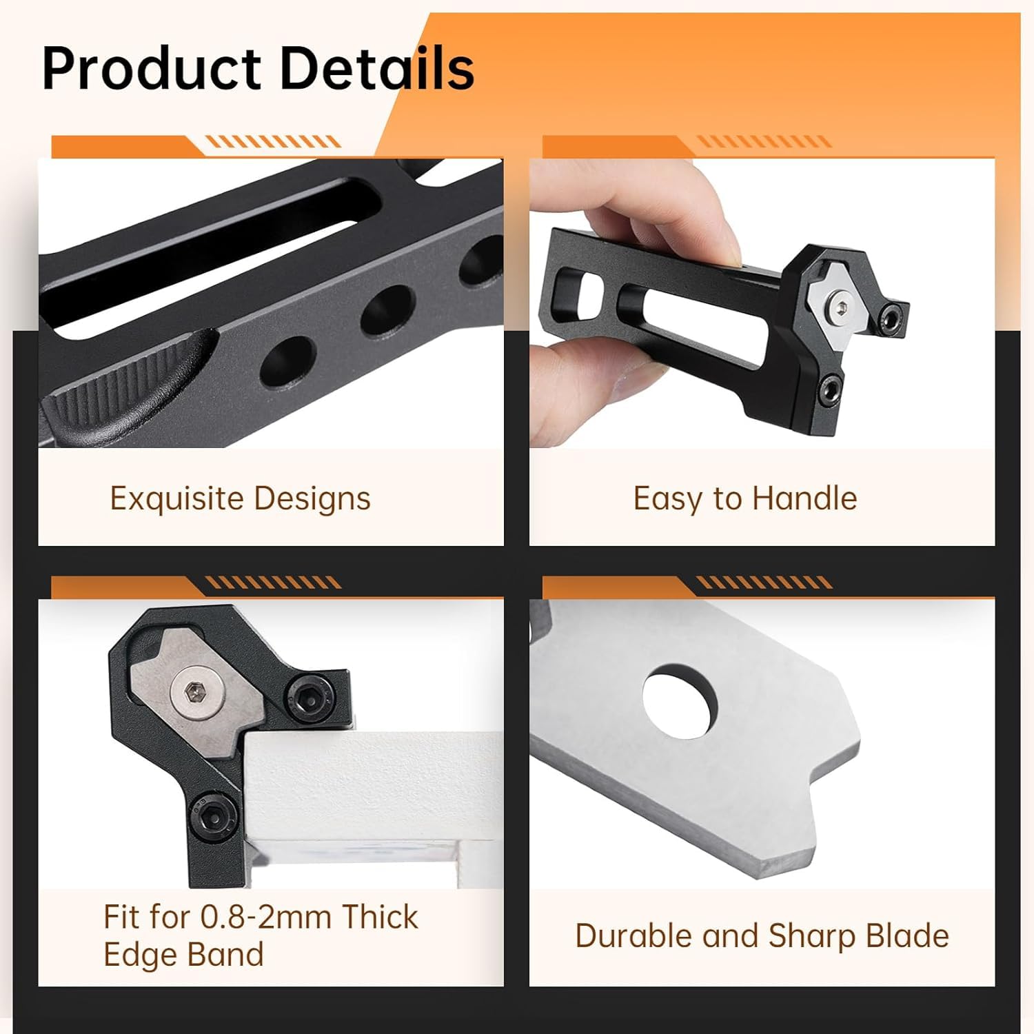 Recortadora de Bordes para Carpintería, Cepillo Carpintero de Arcos Profesional de Aleación de Aluminio para Bordes de 0,8-2mm, Cortabordes Manual, para Biselar, Alisar y Desbarbar