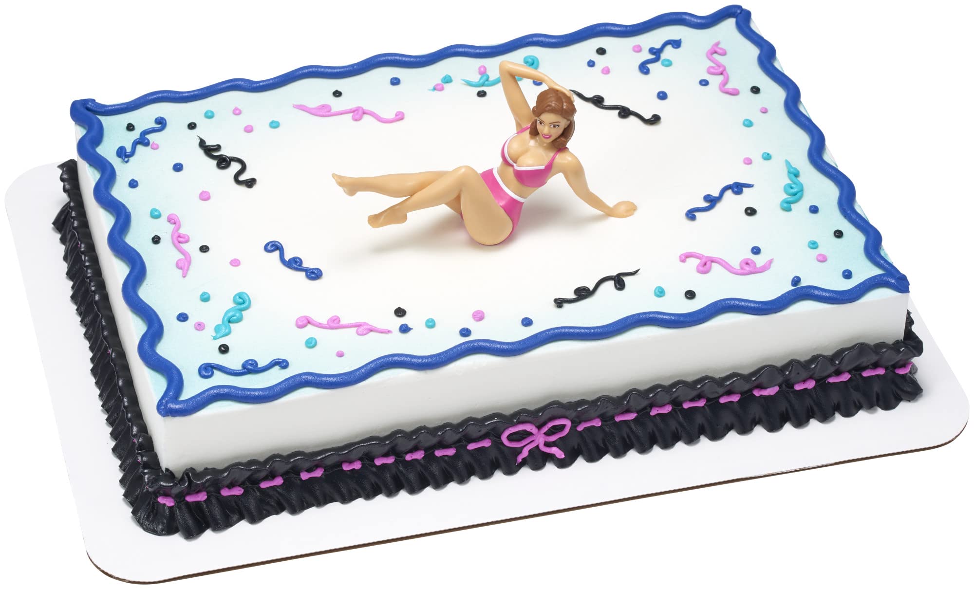 DecoPacDecoSet® Foxy Fran Cake Decoration Kit, 1 Piece Cake Topper For Bachelor Party, Reusable Celebration Display