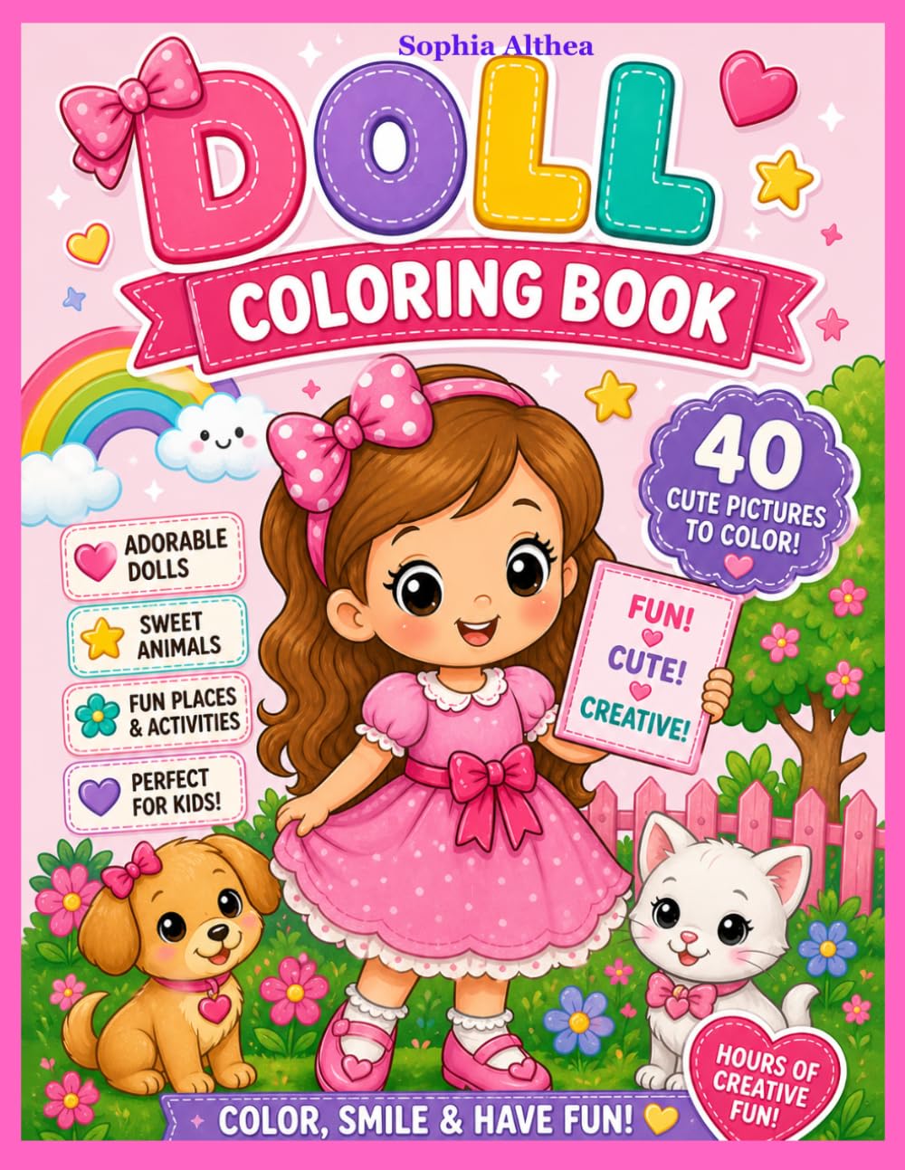 Cute Doll Coloring Book for Girls Ages 3–6 Big & Easy Coloring Pages with Adorable Dolls, Animals and Fun Activities for Toddlers and Preschool Kids: ... for Toddlers, Preschool & Beginner Kids