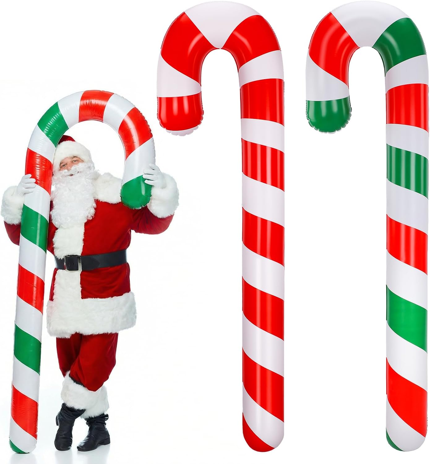 2 Pcs 54 Inch Inflatable Christmas Decorations Blow up Candy Cane Ornaments, Jumbo Candy Christmas Inflatables for Xmas Holiday New Year Yard Lawn Patio Garden Indoor Outdoor Decor Gifts