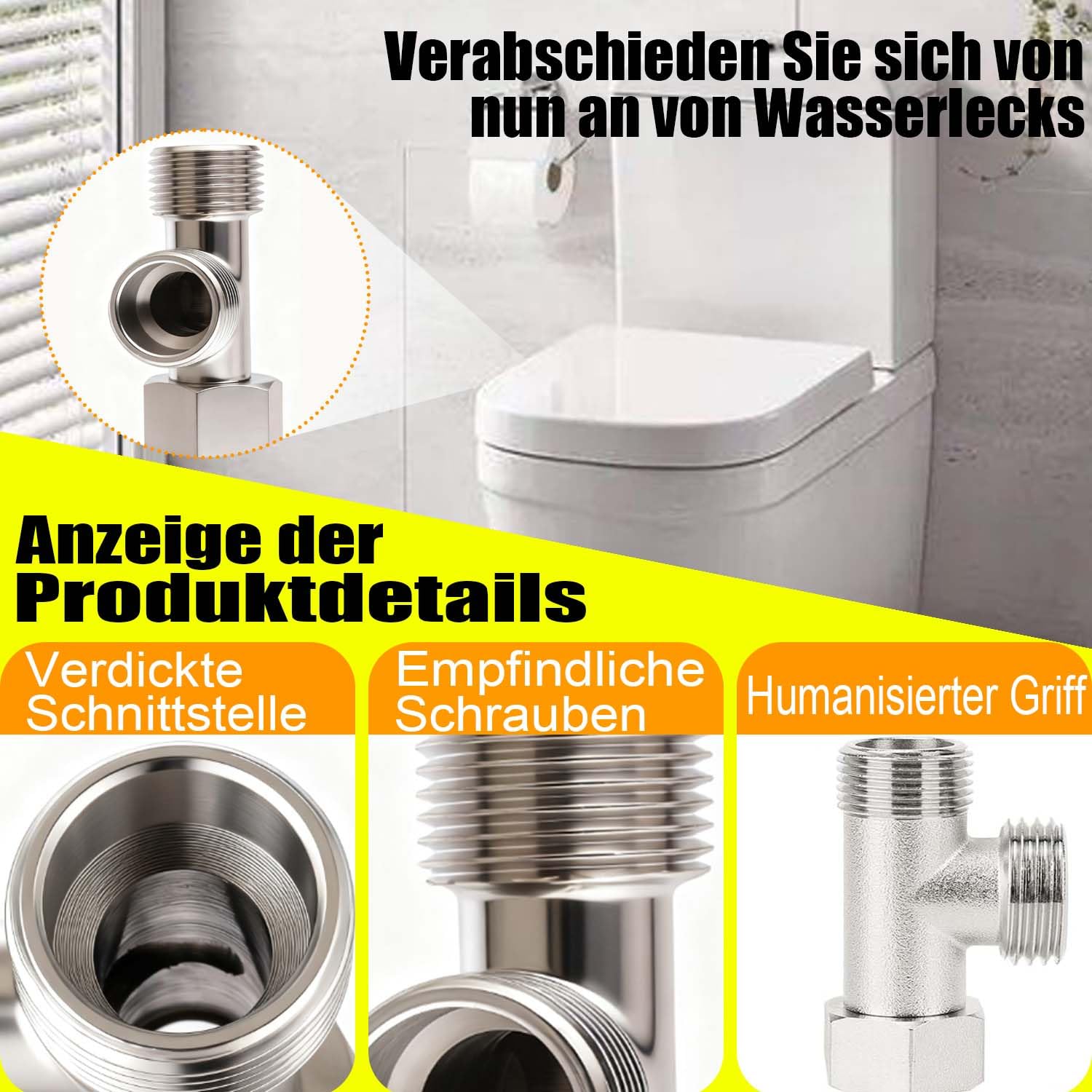 Connecteur en T 3 Voies,Vanne D'inversion WC en Cuivre 3/8" | avec Dents Latérales 1/2" Vanne,Connecteur de Tuyau 3 Voies, pour réservoir de toilettes,robinet de douche