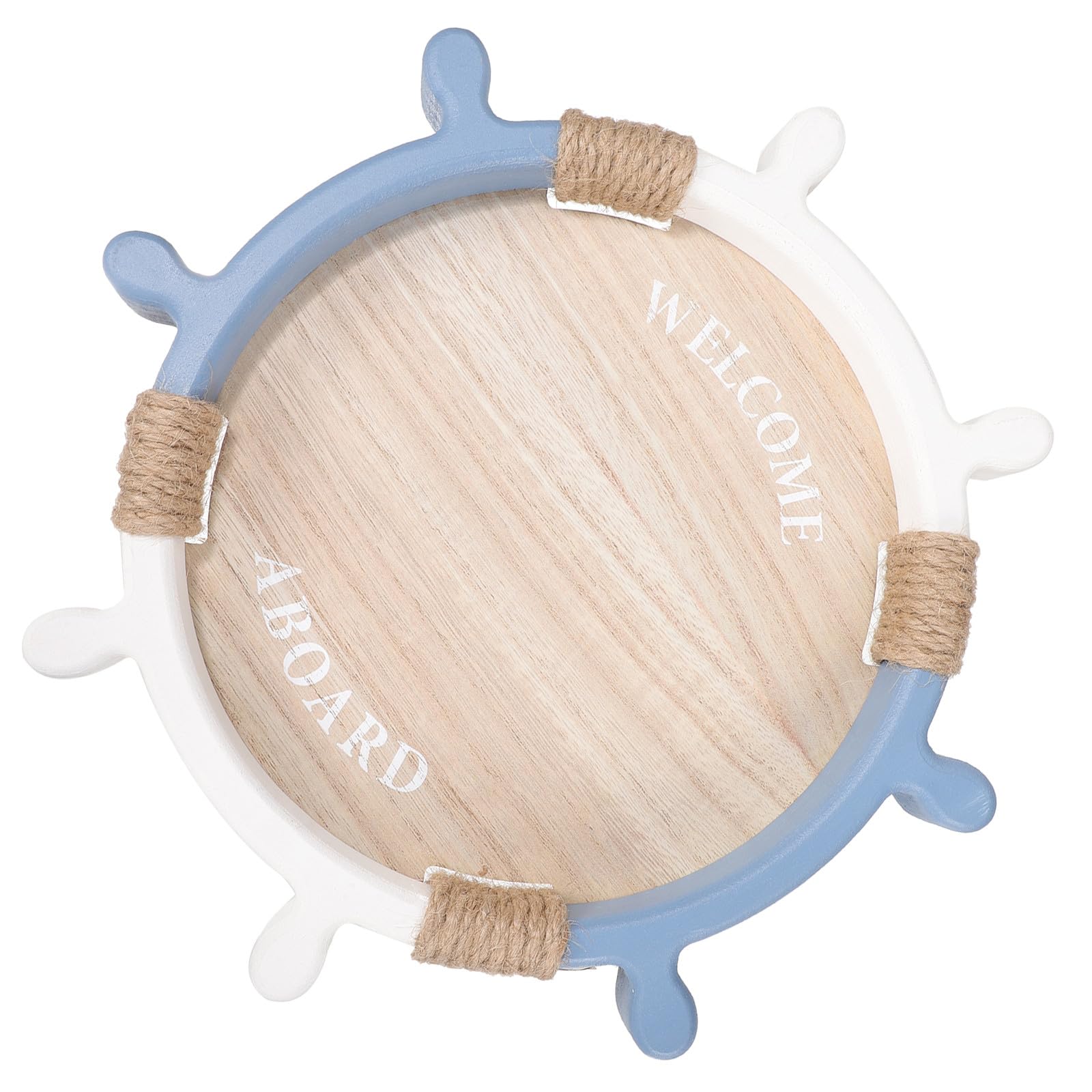 Vassoio e Tema Mare Costiero a Forma di Timone in Legno Facile da Usare e Pulire Design Rustico la Casa per Servire Tè o