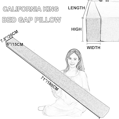 Miniatura 2 de ZZYK Relleno de espacio para mesita de noche para extensor de colchón rectangular de pared de esponja gruesa, almohada de cuña larga entre cabecera