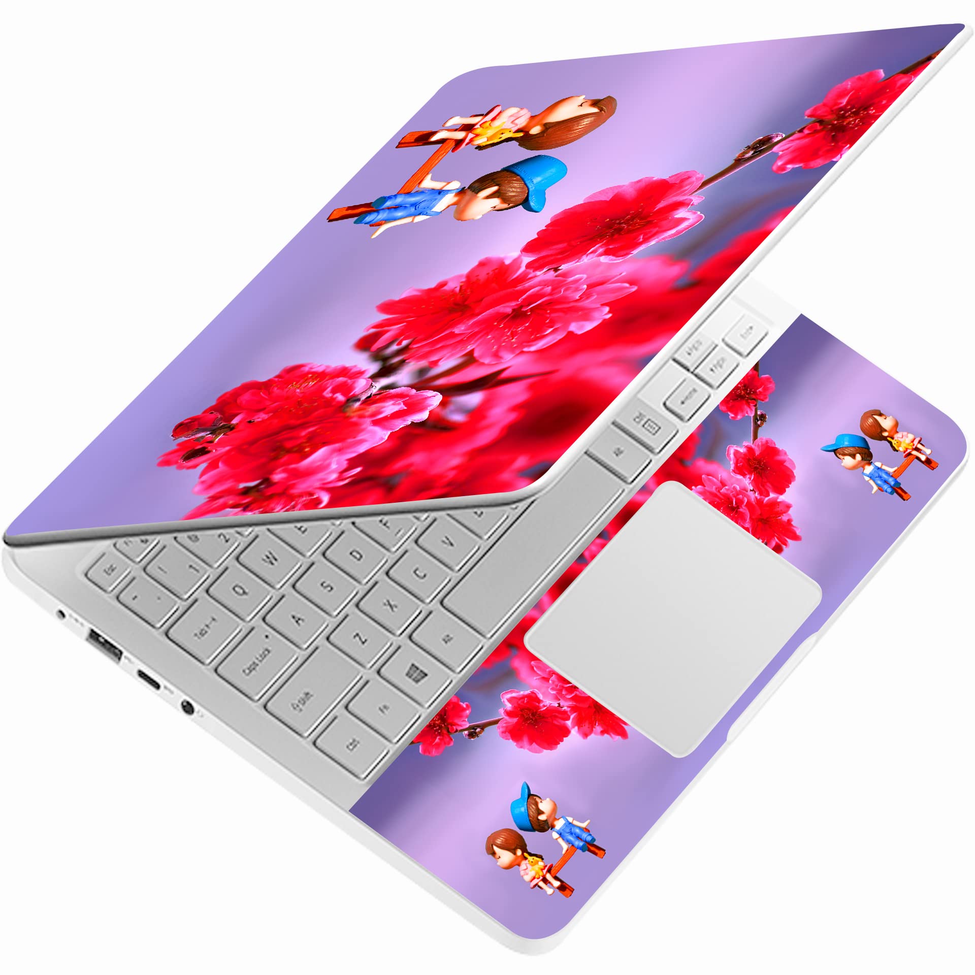 GlossyDesign Laptop Skin Sticker Bubble Free, Glossy Vinyl HD Quality Sticker for Dell/HP/Lenovo/Acer/Sony and Apple MacBook All Laptop Upto 15.6 Inches- Girl and Boy with Flower Unic Sticker (B09JZMDB3V) Amazon Price History, Amazon Price Tracker