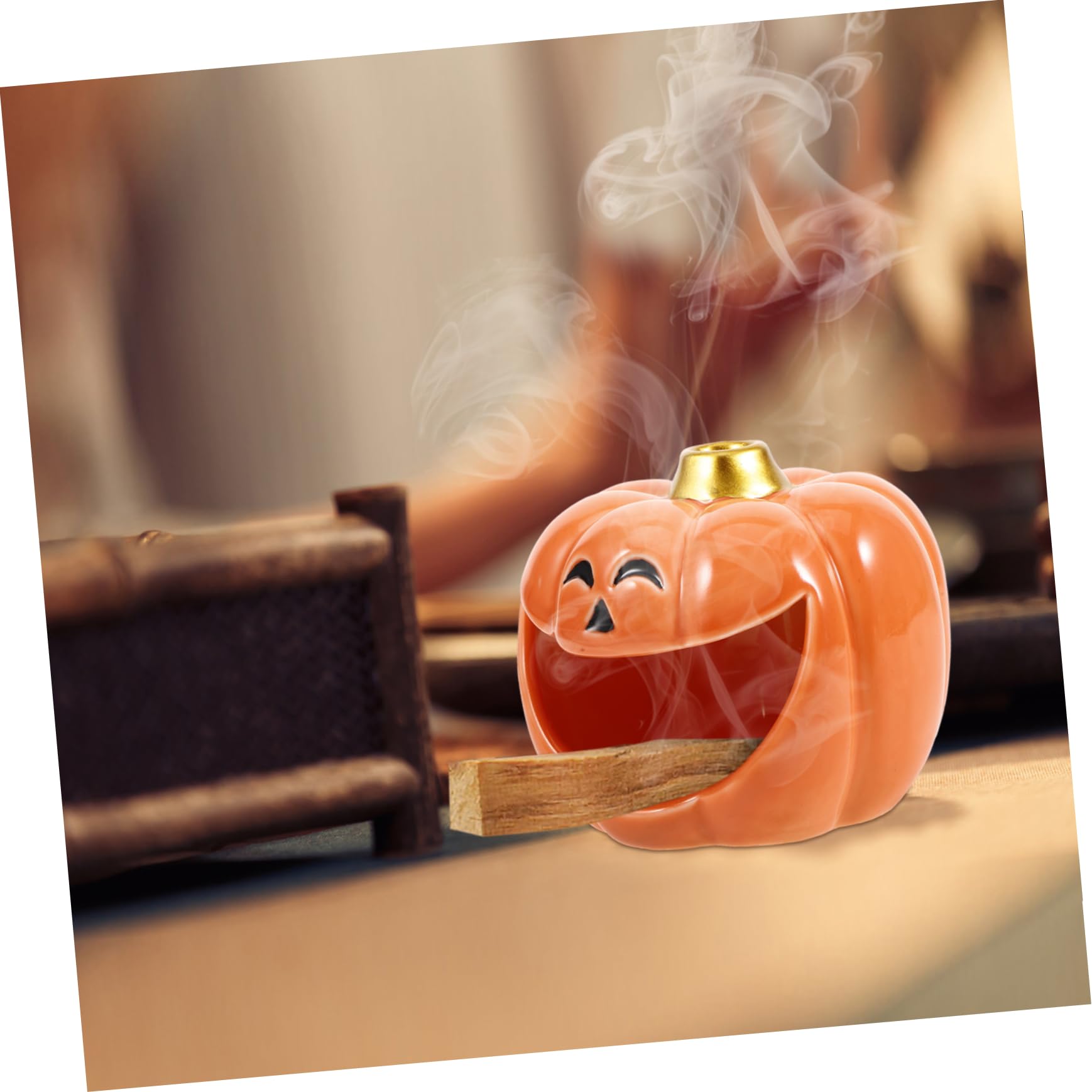 Quemador De Incienso De Calabaza De Cerámica para Varillas De Decoración Festiva para Hogar y Oficina Accesorio Elegante para Relajación y Estilo