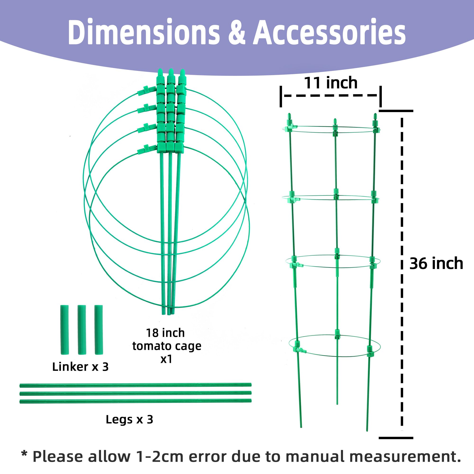 ICD トマトロジーパーストペッケージ Amazon.com : 6 Pack Tomato Cage for Garden- Upgrade 36 Inches