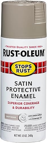 Rust-Oleum Stops Rust - Pintura en aerosol antióxido, 12 onzas, color driftwood satinado, modelo 365143