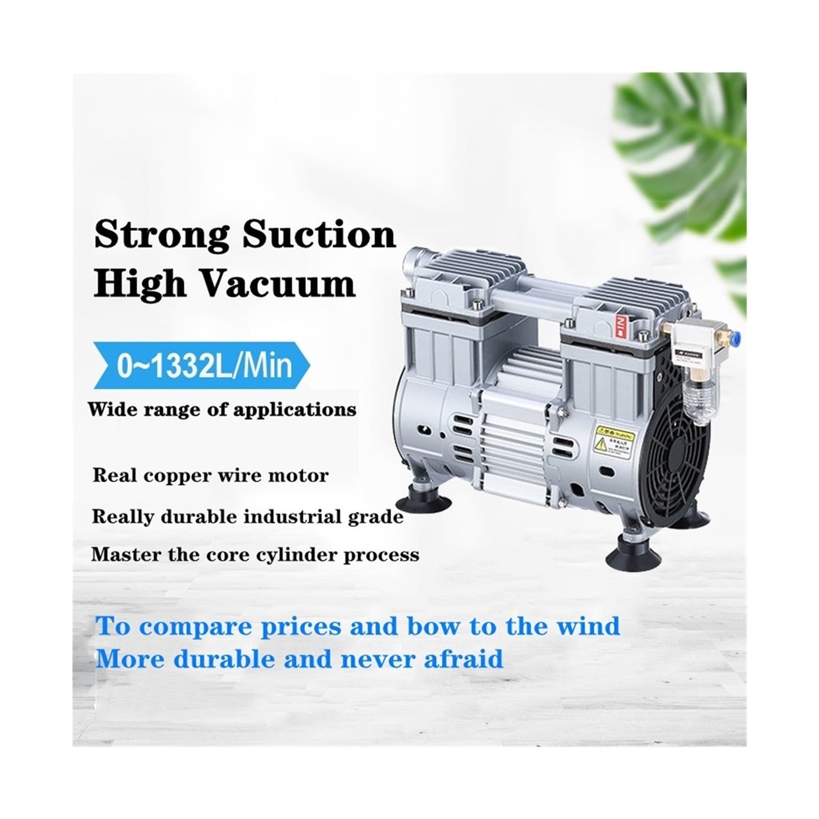 bomba de vacío, Bomba de vacío sin aceite, pequeña bomba industrial extracción aire, for salas pruebas, filtración por succión, presión negativa silenciosa(650H-45L-98Kpa)
