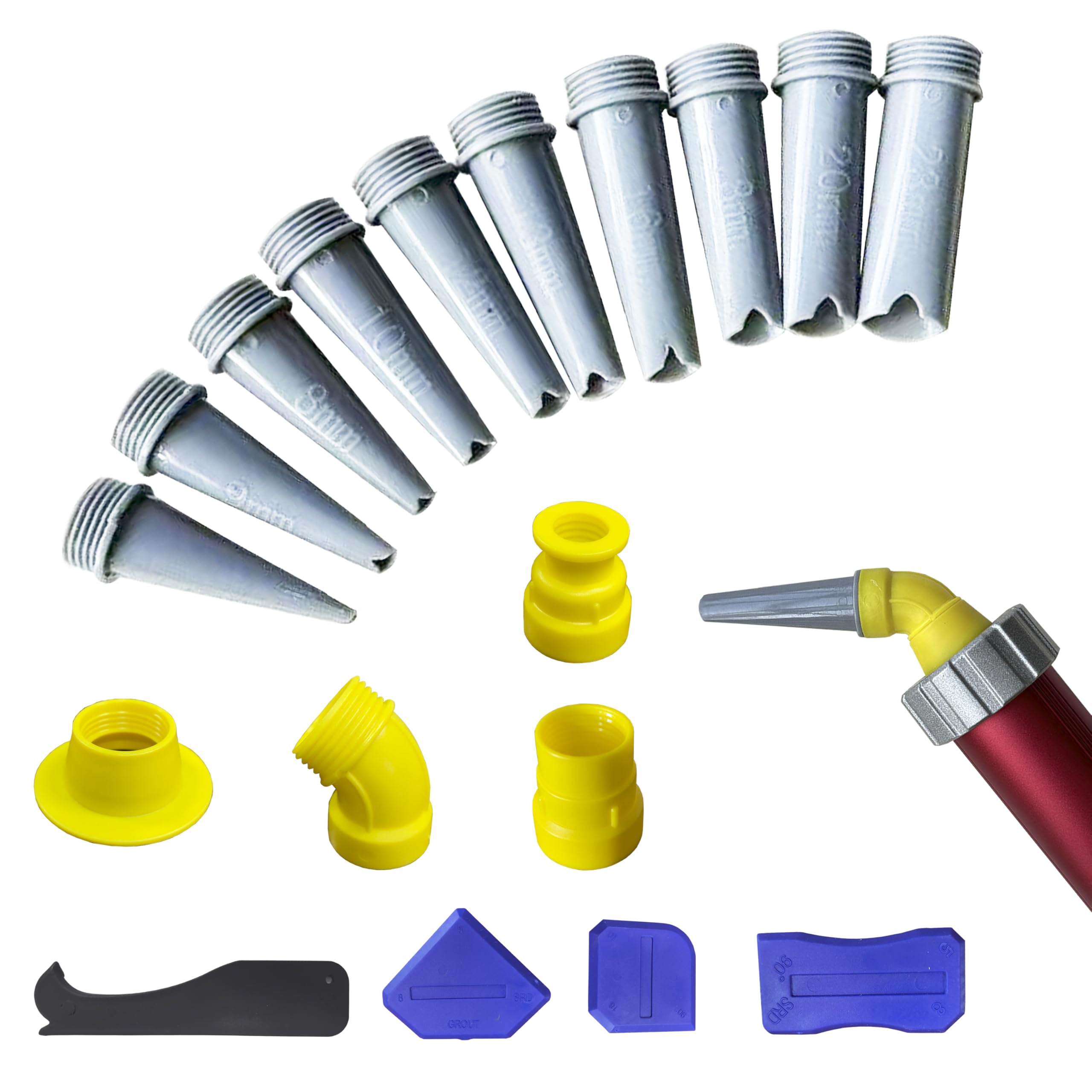 Non-stick, no-clean adhesive nozzle，Sausage Caulking Tips 7-23mm Cone Trowel Nozzles Nozzle For Sausage And Bulk Guns Sausage，V-neck