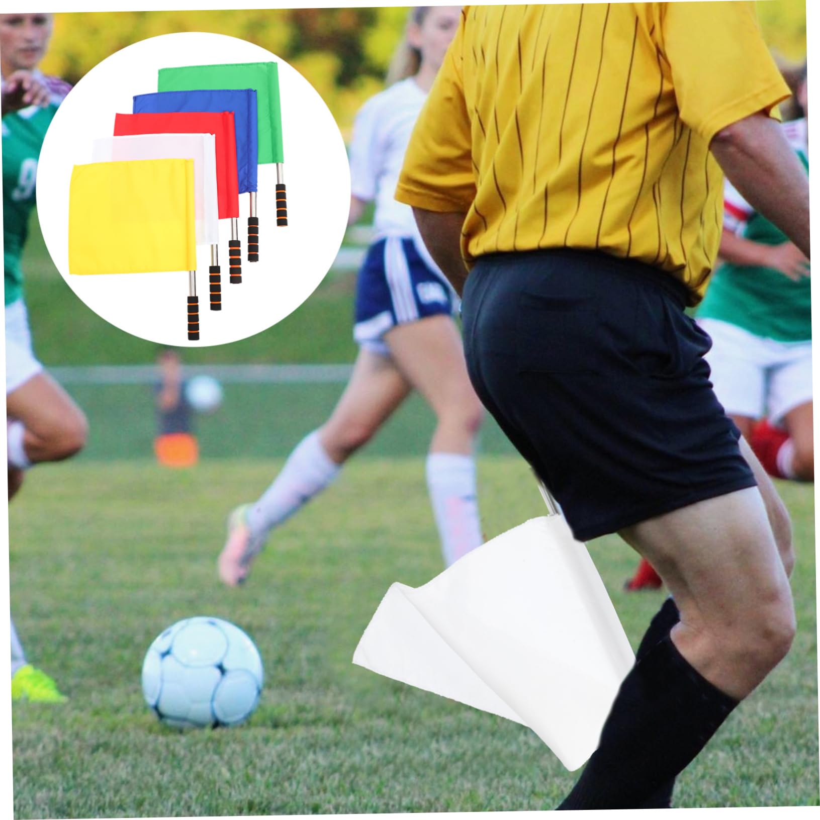 Yardwe 10 Pezzi Bandierine per Arbitri di Calcio in Poliestere Leggere e Facili da Trasportare per Competizioni Sportive e Partite di Calcio