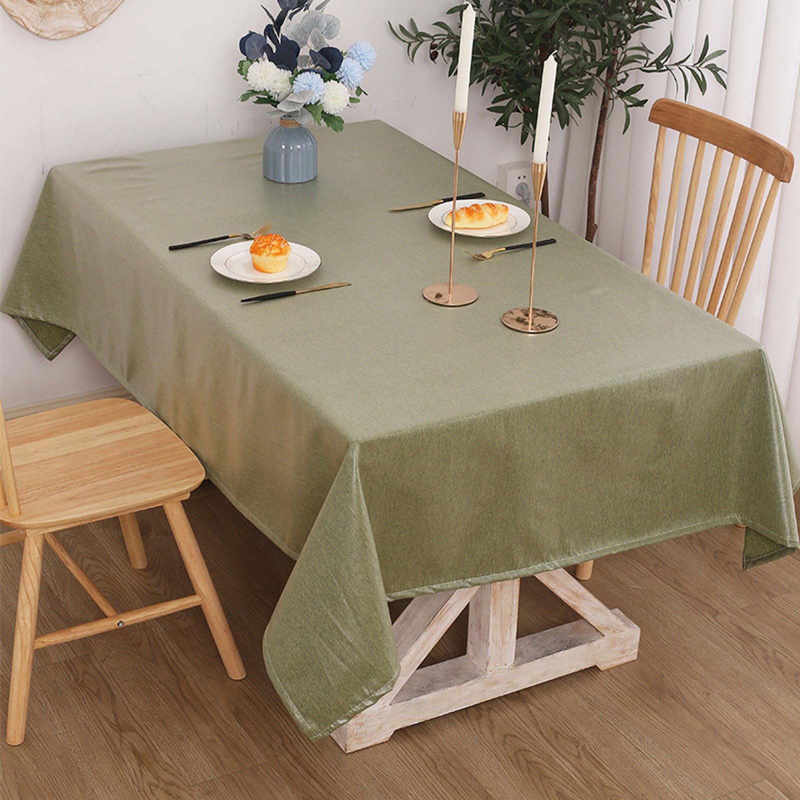 Nappe imperméable de qualité supérieure en coton et lin pour décoration de table raffinée