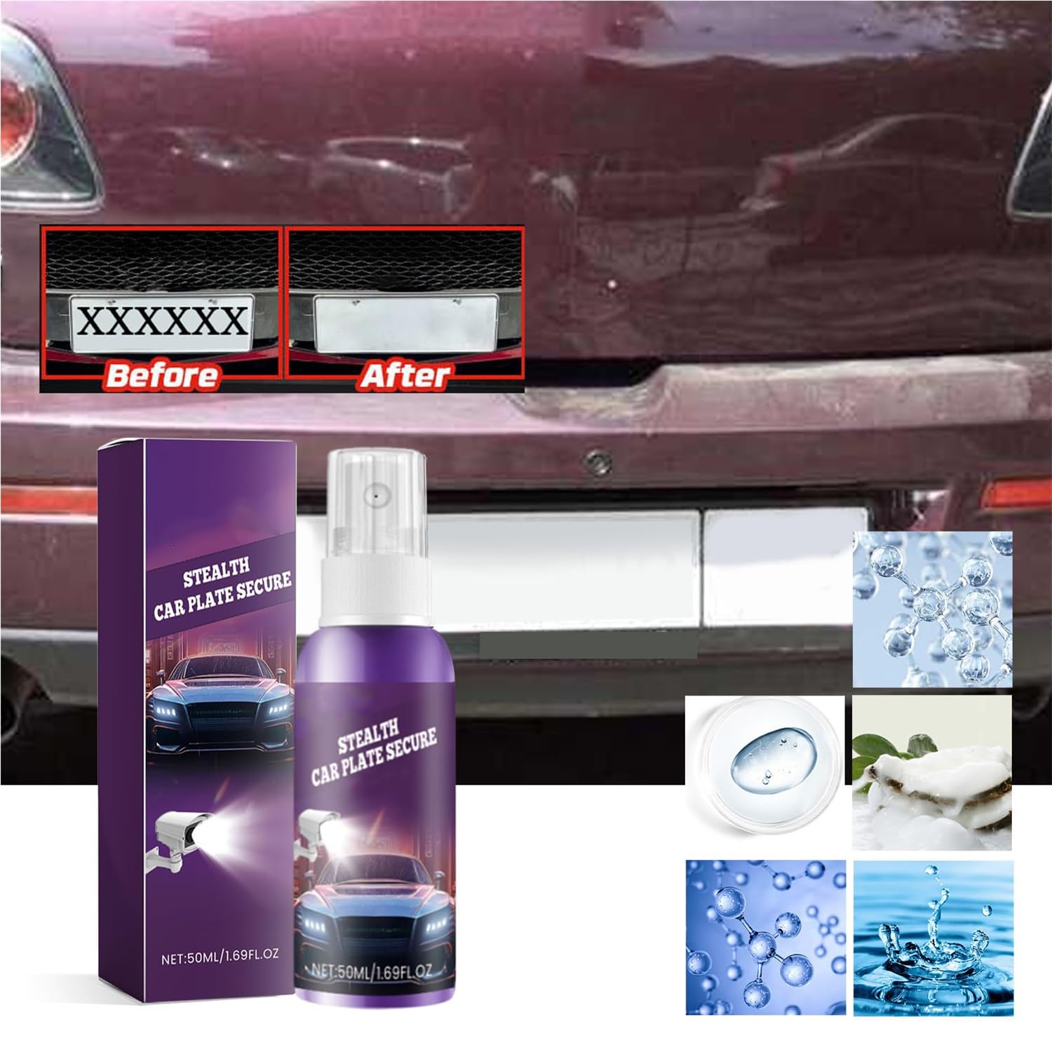 Spray invisibile per targa, Spray invisibile per targa auto, Spray per targa, Spray per targa per fotocamere, Spruzzatore invisibile per protezione targa, Spray per protezione targa (1)