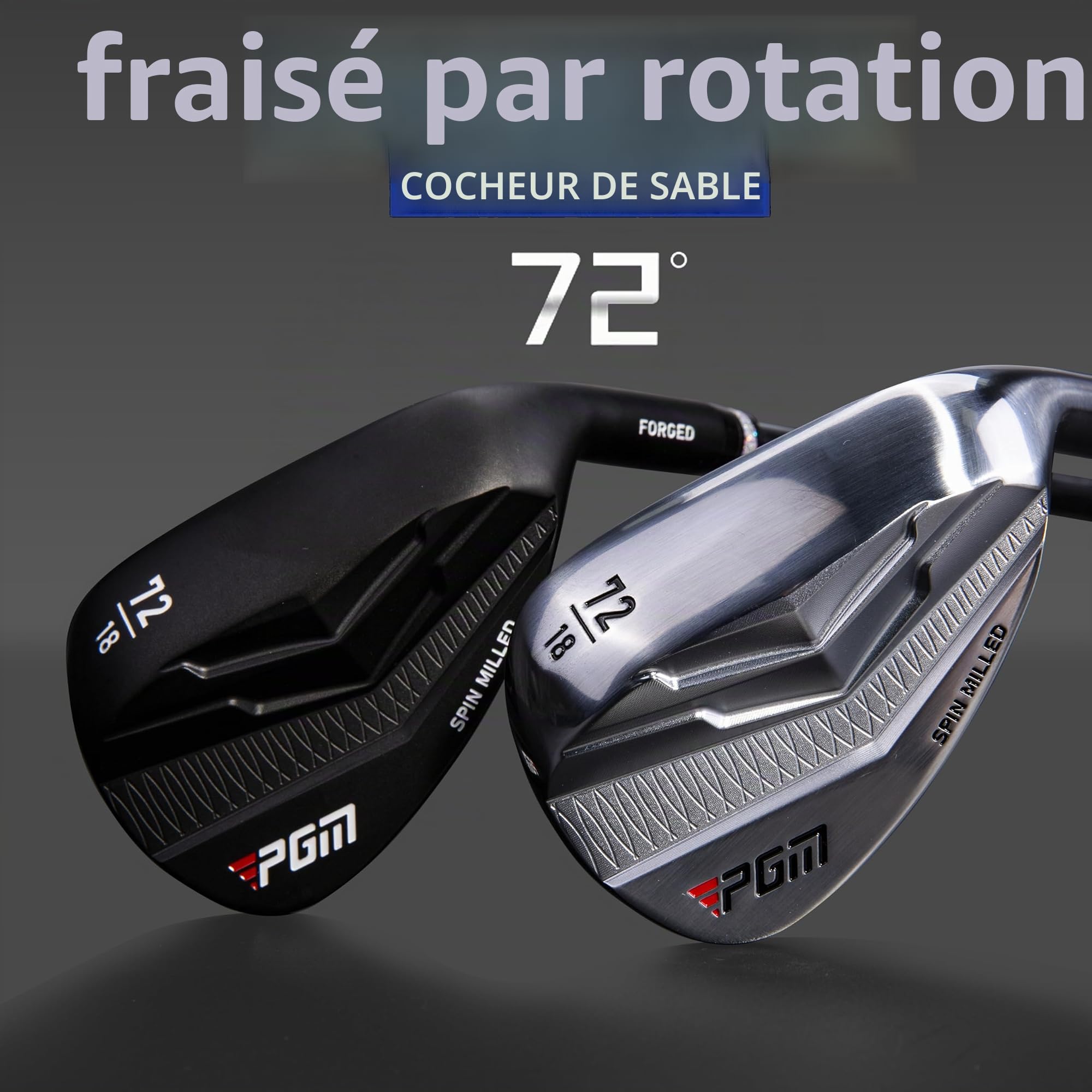 PGM Wedge – 72 degrés Premium Sand Wedge pour Homme et Femme – Texturé CNC – Bunker Buster Escape Bunkers et économisez des Coups Autour du Club de Golf Green-High Loft