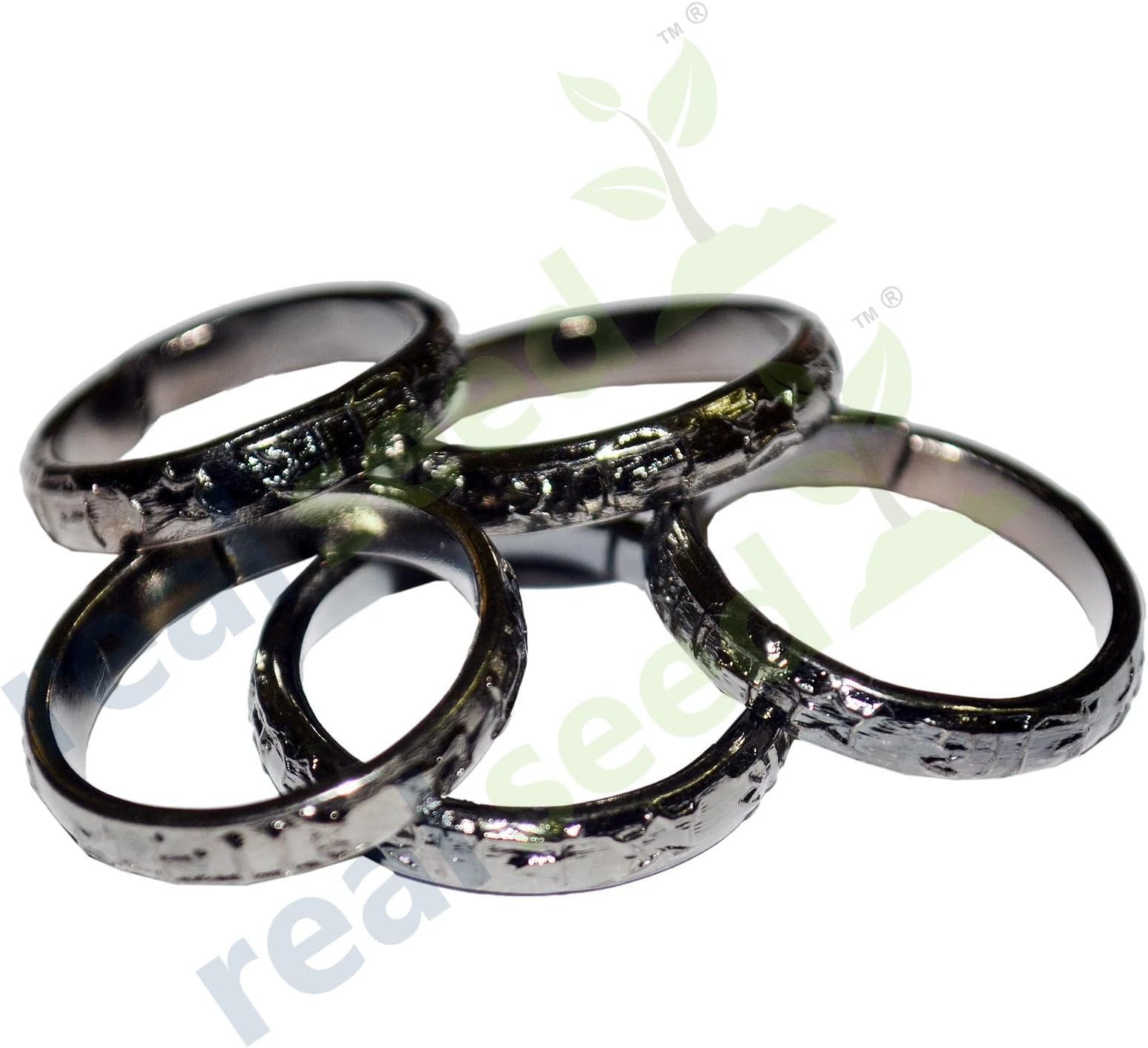 Shani Dosha Niwaran Black Horse Shoe Iron Ring, Shani Chhalla (Kale Ghode Ki Naal Ki Ring) Set of 5 Adjustable Ring Combo Pack