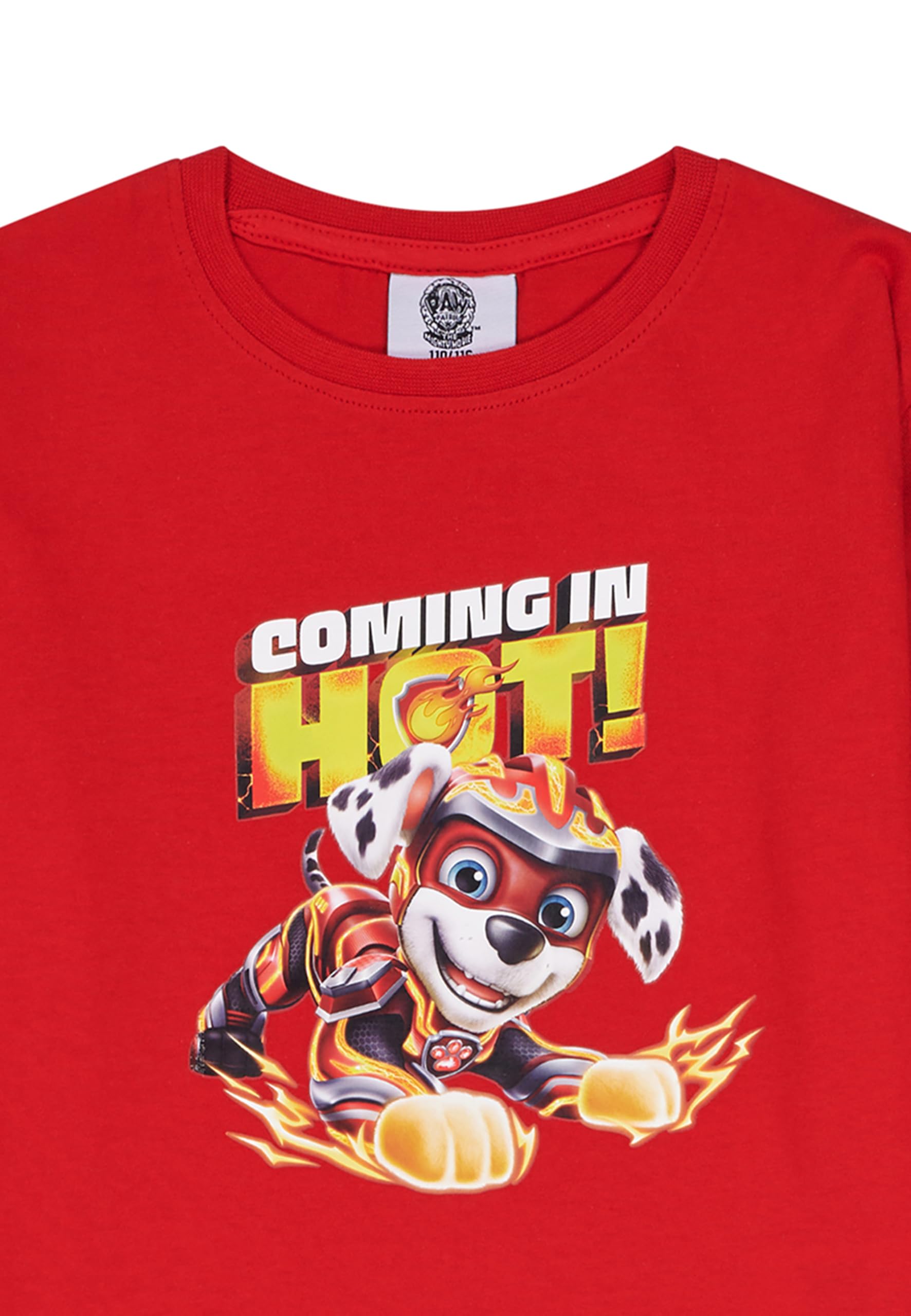 Paw Patrol Jungen T-Shirt Langarm-Shirt Baumwolle Kinder Longsleeve Rot mit Chase & Marshall Motiv, Offizielles Lizenzprodukt für Kleinkinder, Maedchen & Jungen