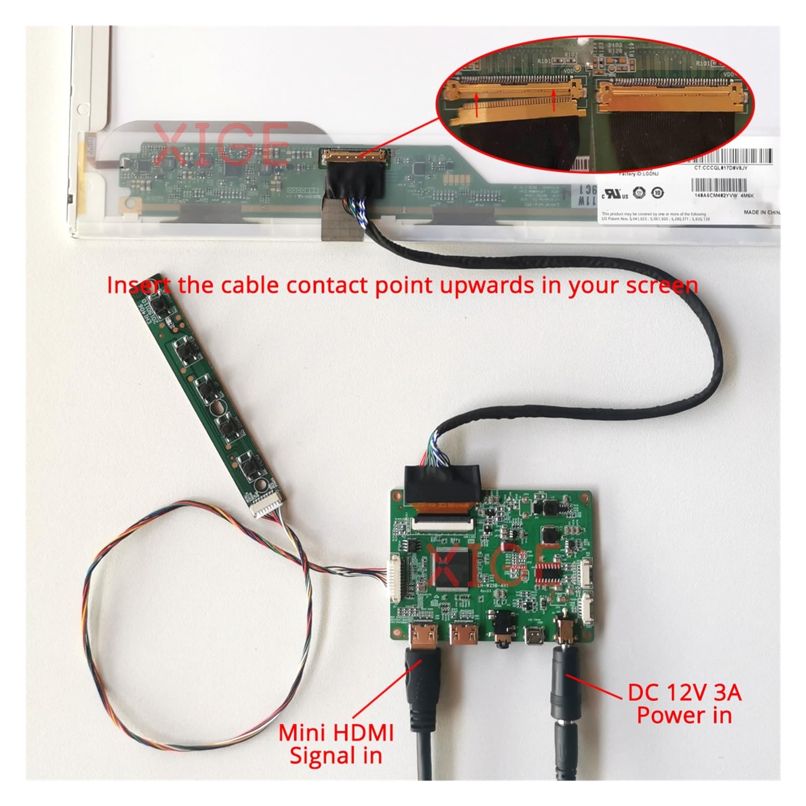 Placa Controladora De Matriz LCD Compatible con LTN173KT01 LTN173KT02 LTN173KT03 Kit 40 Pin LVDS 17,3 "Pantalla De Ordenador Portátil HDMI-Mini USB Micro 1600 * 900 Accesorios(For LTN173KT02-D01)