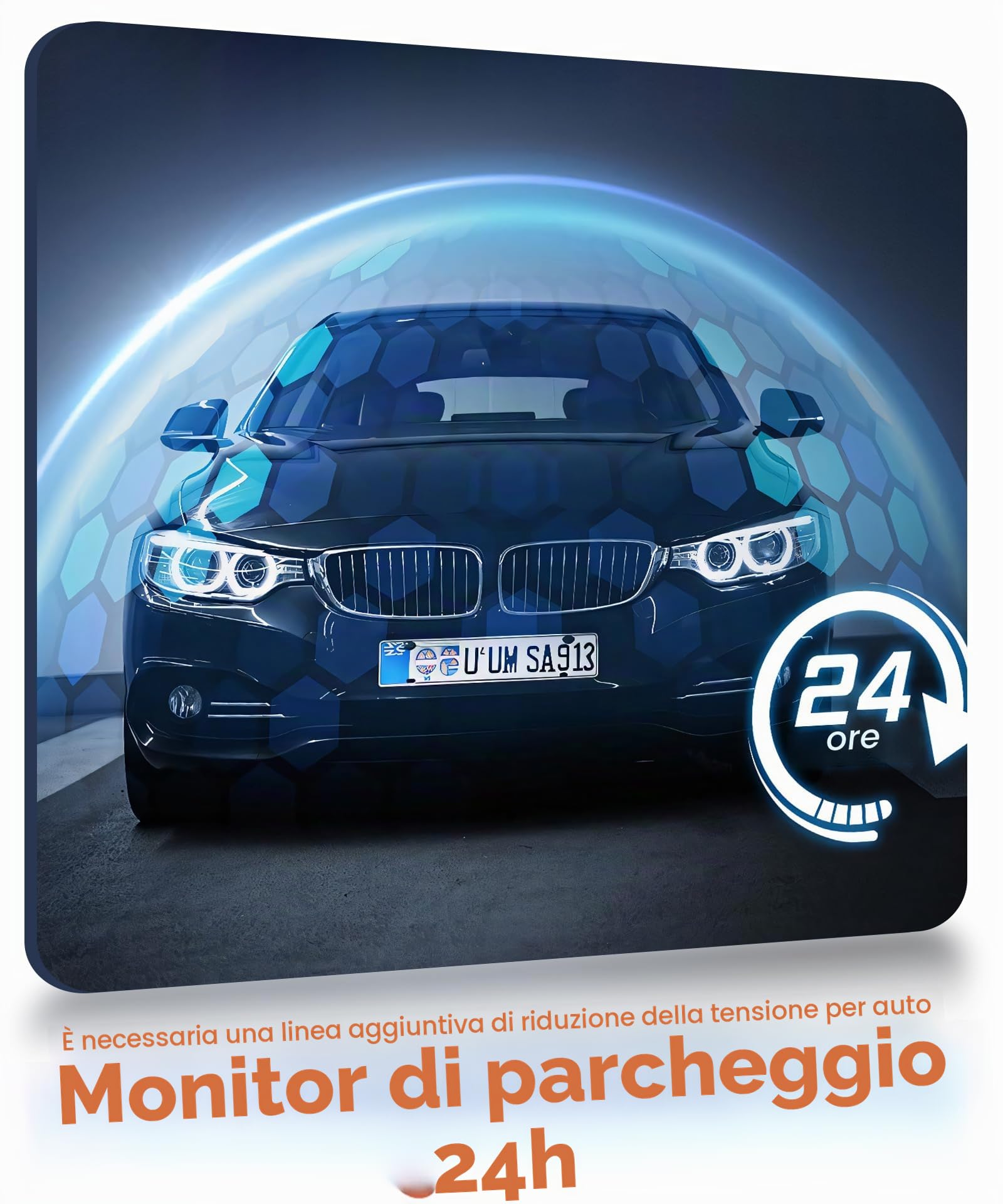 Rimoody 360° 4 Canali Dashcam Auto, 4 Telecamera HD 1080P Anteriore e Posteriore Sinistra Destra, 2 Pollici IPS Schermo Dash Cam con Visione Notturna 8 IR/Loop Video/24H Parcheggio Monitor