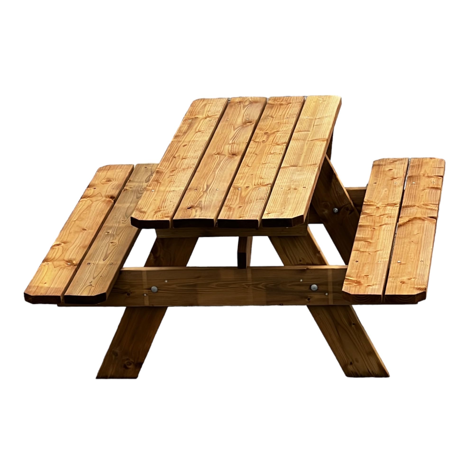 Table de Jardin en Bois Massif de 150 cm, Classe 3 Marron, Faible Encombrement, 100% Française