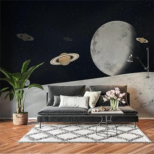 Miniatura 1 de Mural de pared de planetas galaxias del universo 3D, papel tapiz de dibujos animados para niños, calcomanías de pared 3D, anti-deformación,