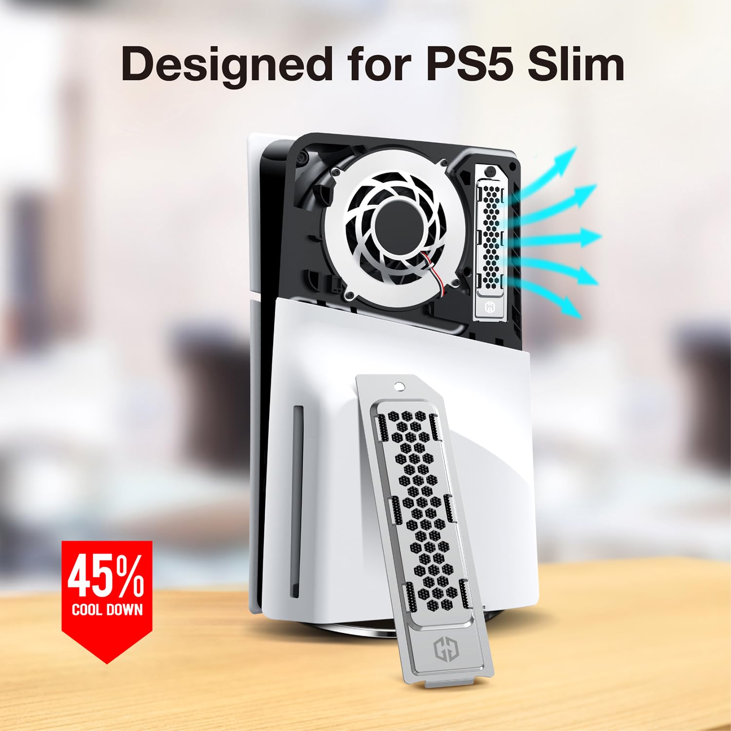 GRAUGEAR Metalowa osłona przeciwpyłowa odprowadzająca ciepło do PlayStation 5 Slim i PS5 Pro M.2 SSD - osłona z wentylacją, optymalna do rozszerzenia pamięci
